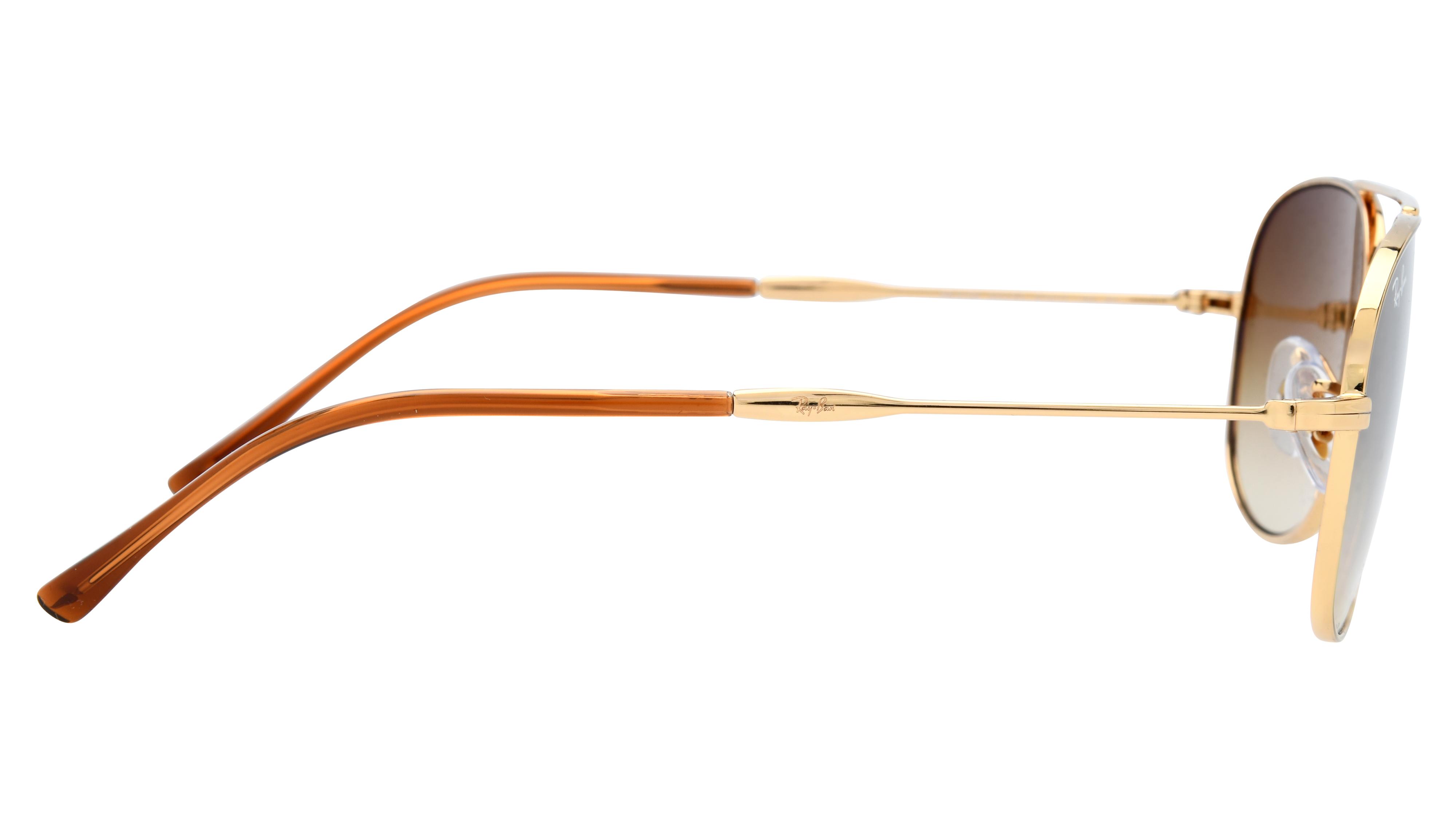 Lunettes de soleil Ray-Ban Mixte Or Aviateur RB3735 Droite