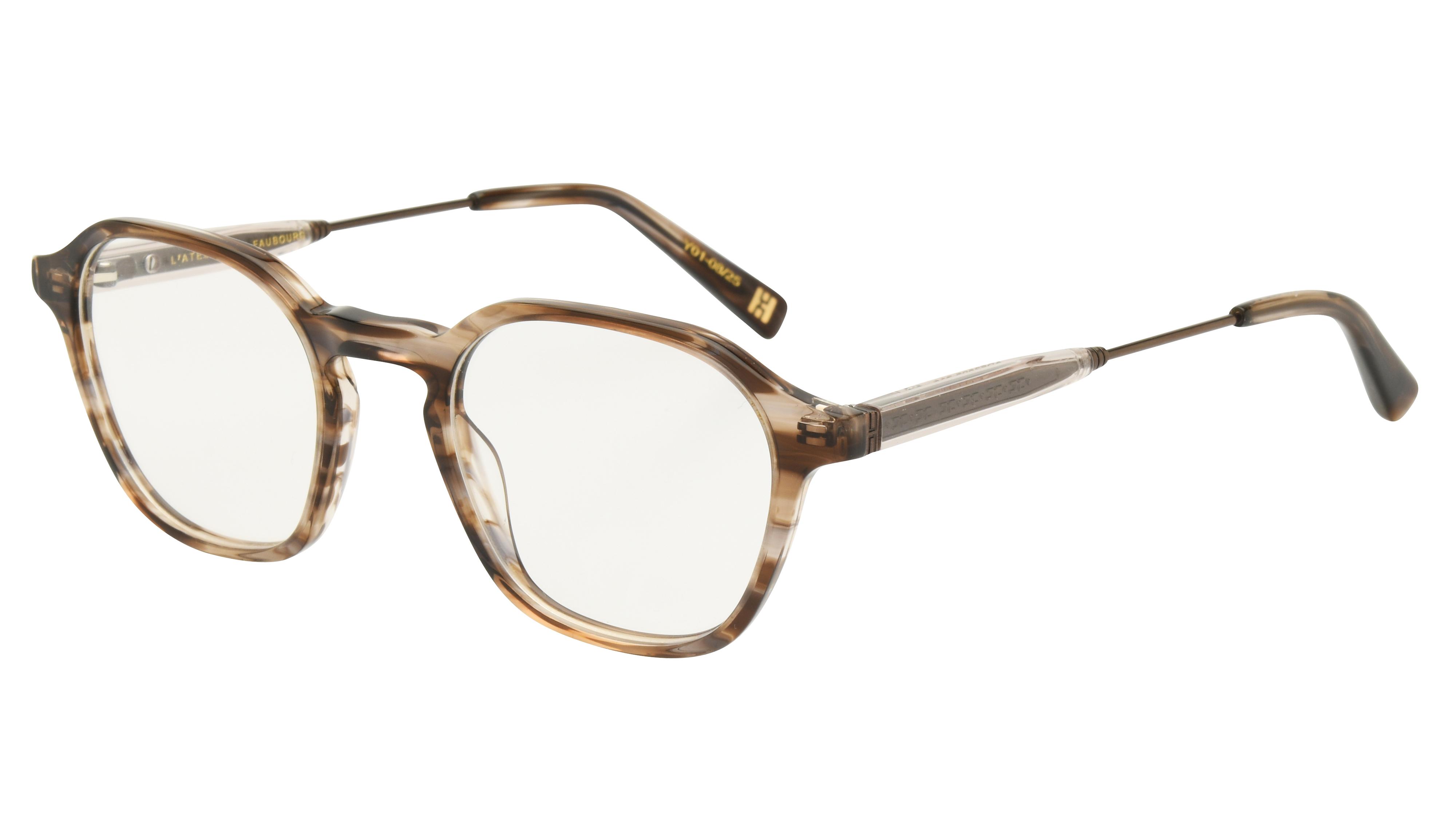 Lunettes de vue L'Atelier du Faubourg Homme Marron Carré Adf2505 Trois-Quart