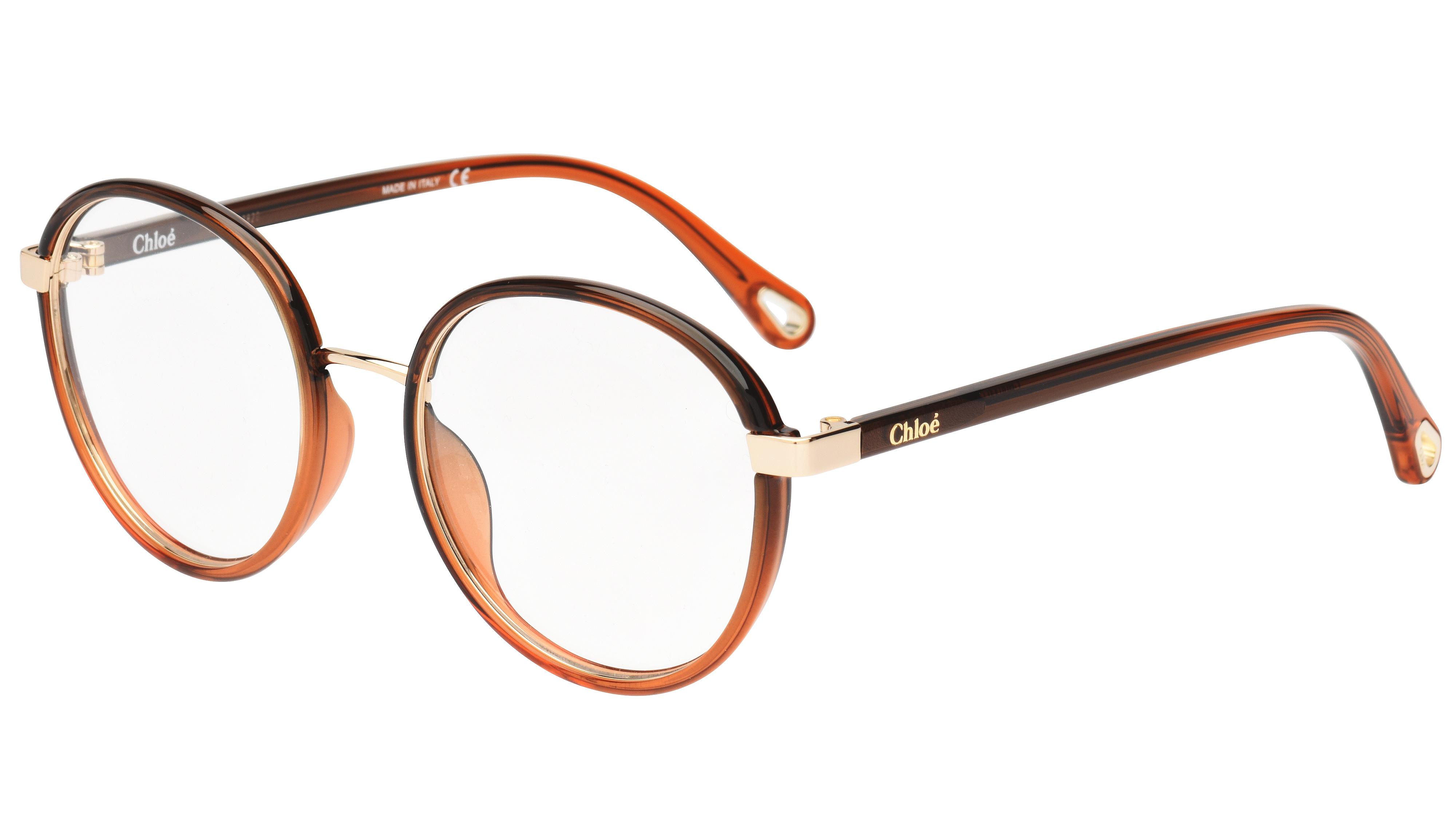 Lunettes de vue Chloé Femme Marron Ronde CH0033O Trois-Quart
