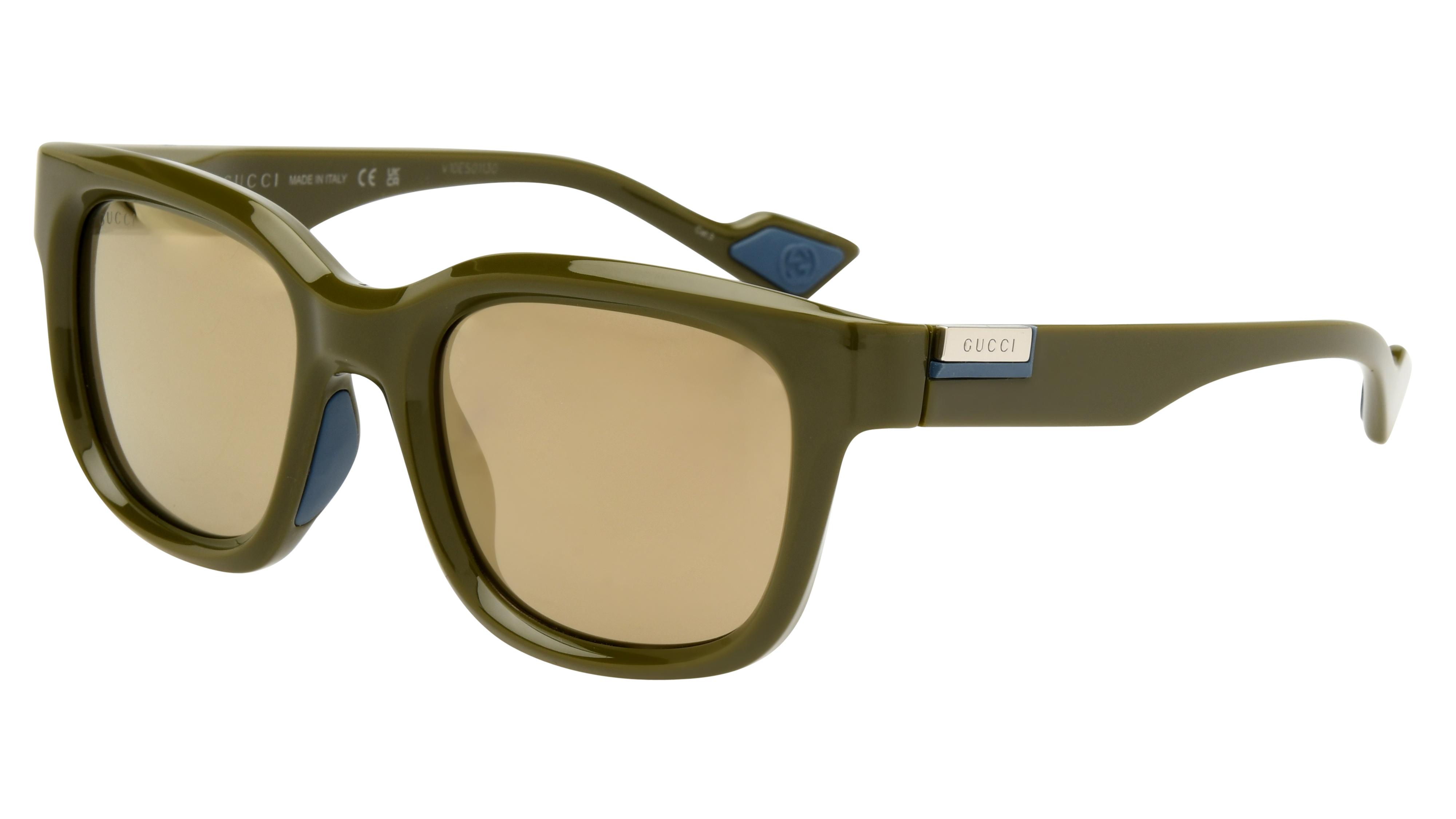 Lunettes de soleil Gucci GG1621S 003 Vert Fonce Satin Rectangle Krys