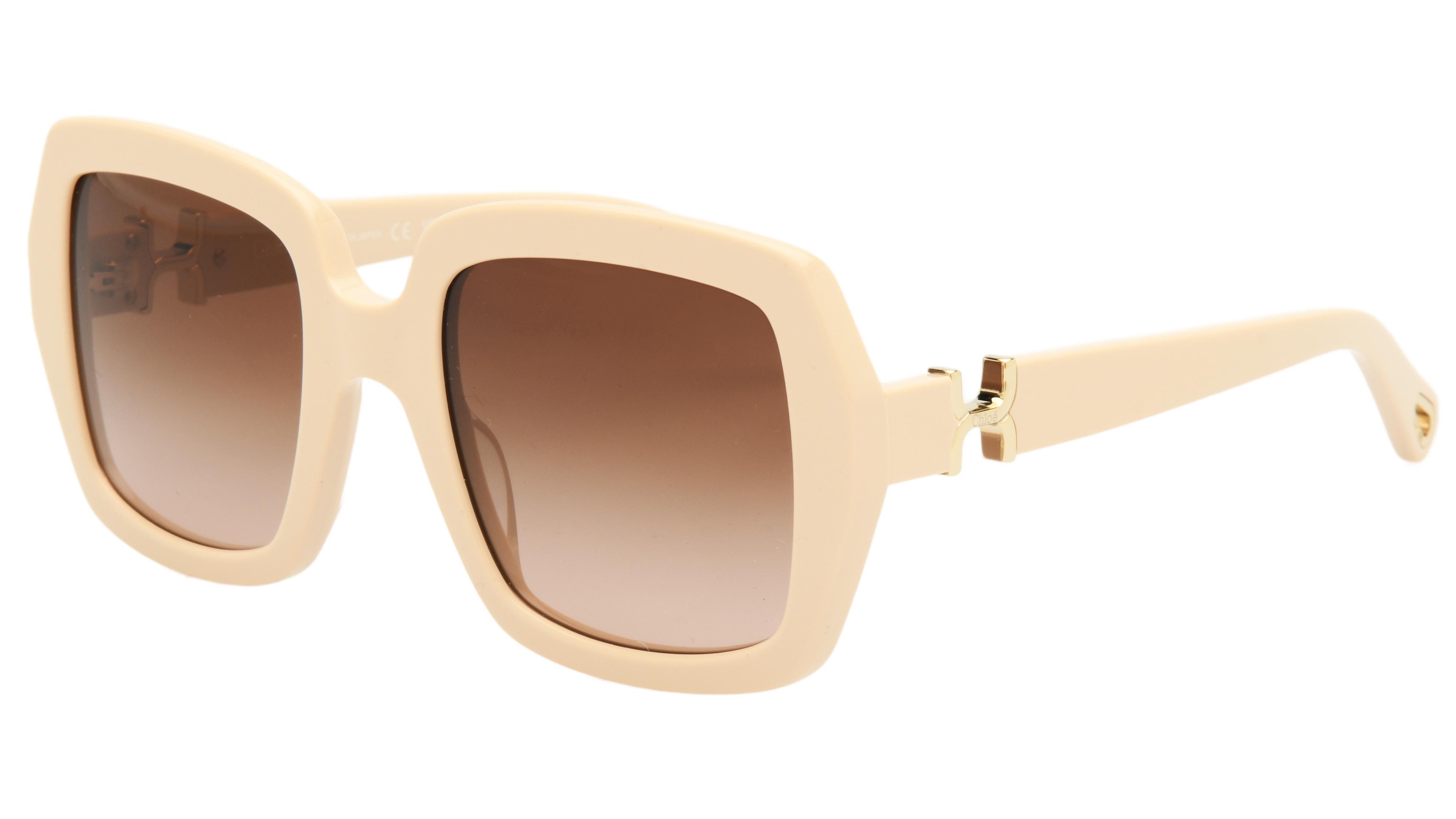 Lunettes de soleil Chloé Femme Marron Rectangle CH0301S Trois-Quart