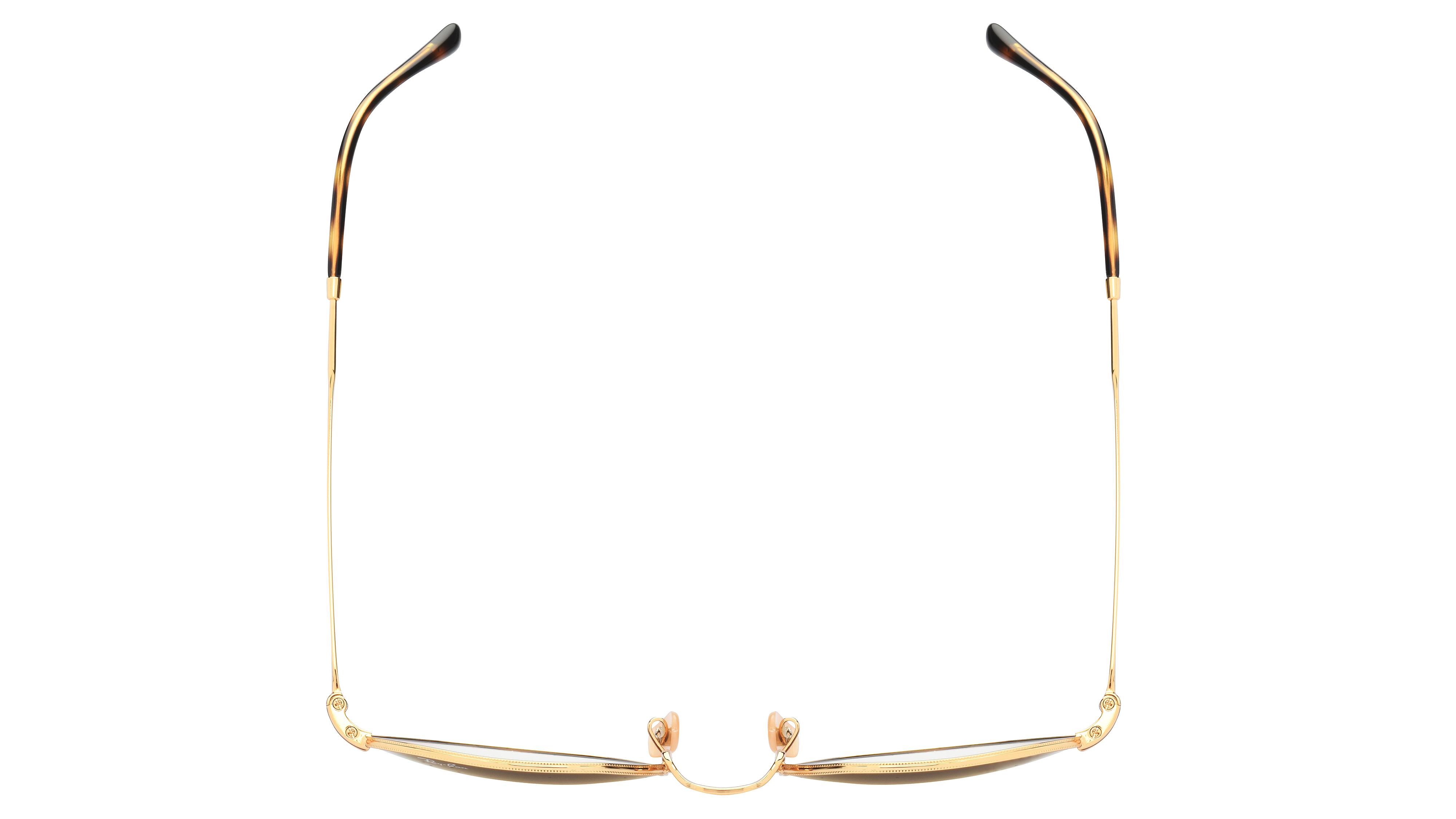 Lunettes de soleil Ray-Ban Mixte Or Rectangle RB3565 Dessus