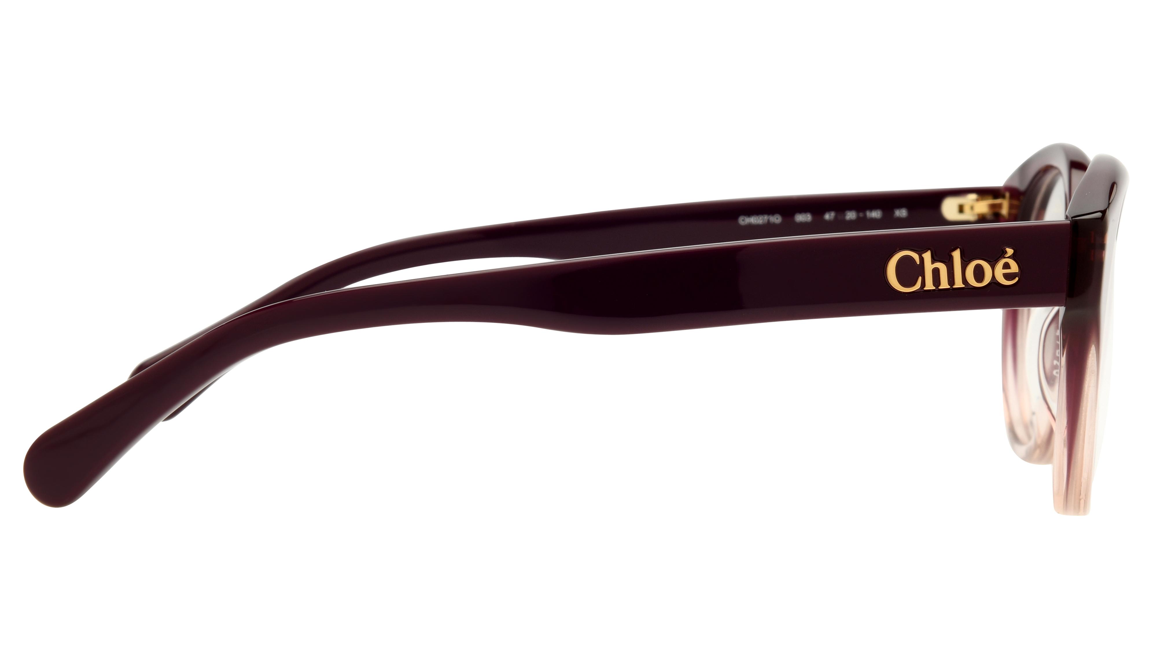 Lunettes de vue Chloé Femme Rouge Ronde Ch0271O Droite