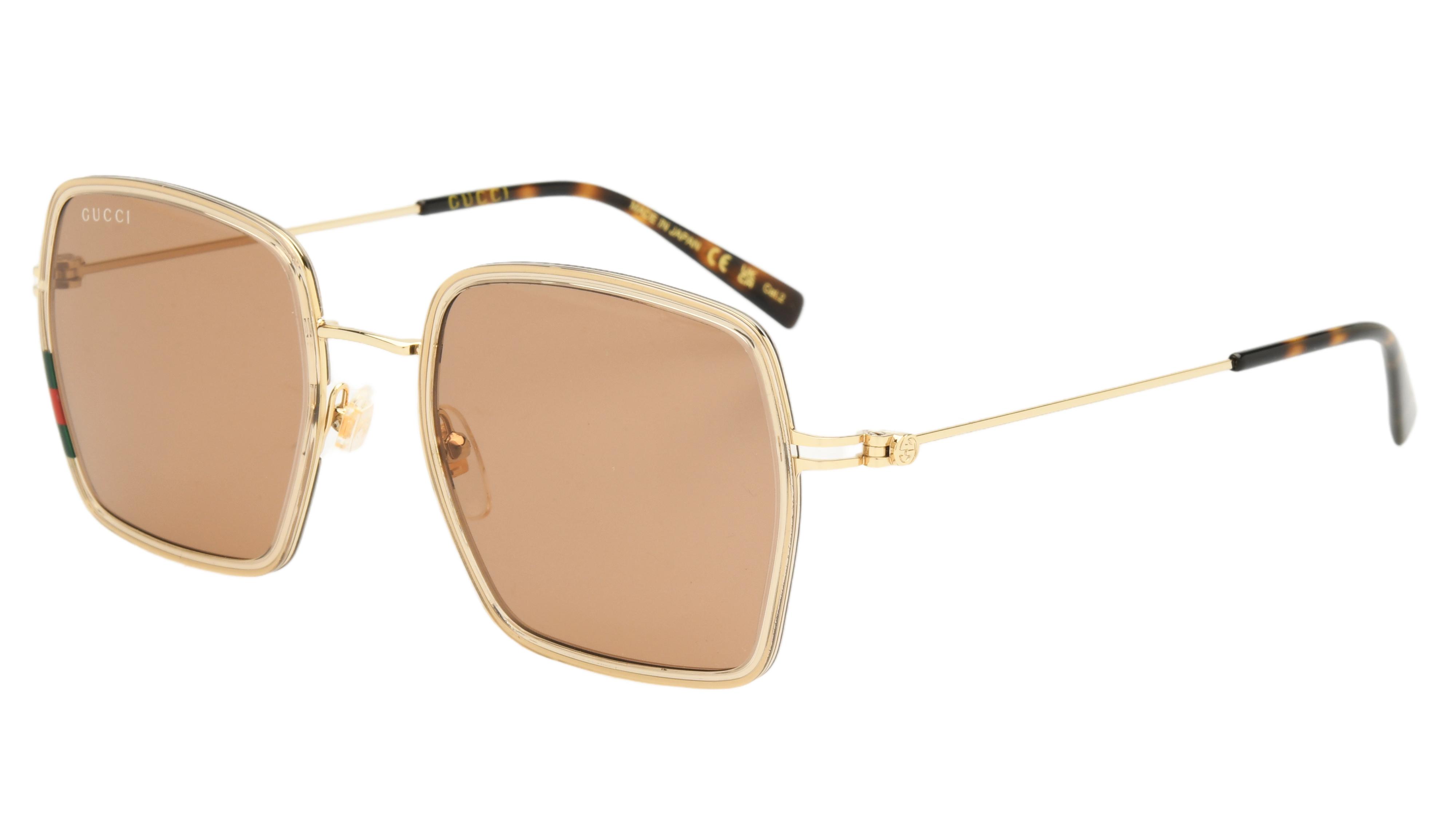 Lunettes de soleil Gucci Femme Marron Rectangle GG1848S Trois-Quart