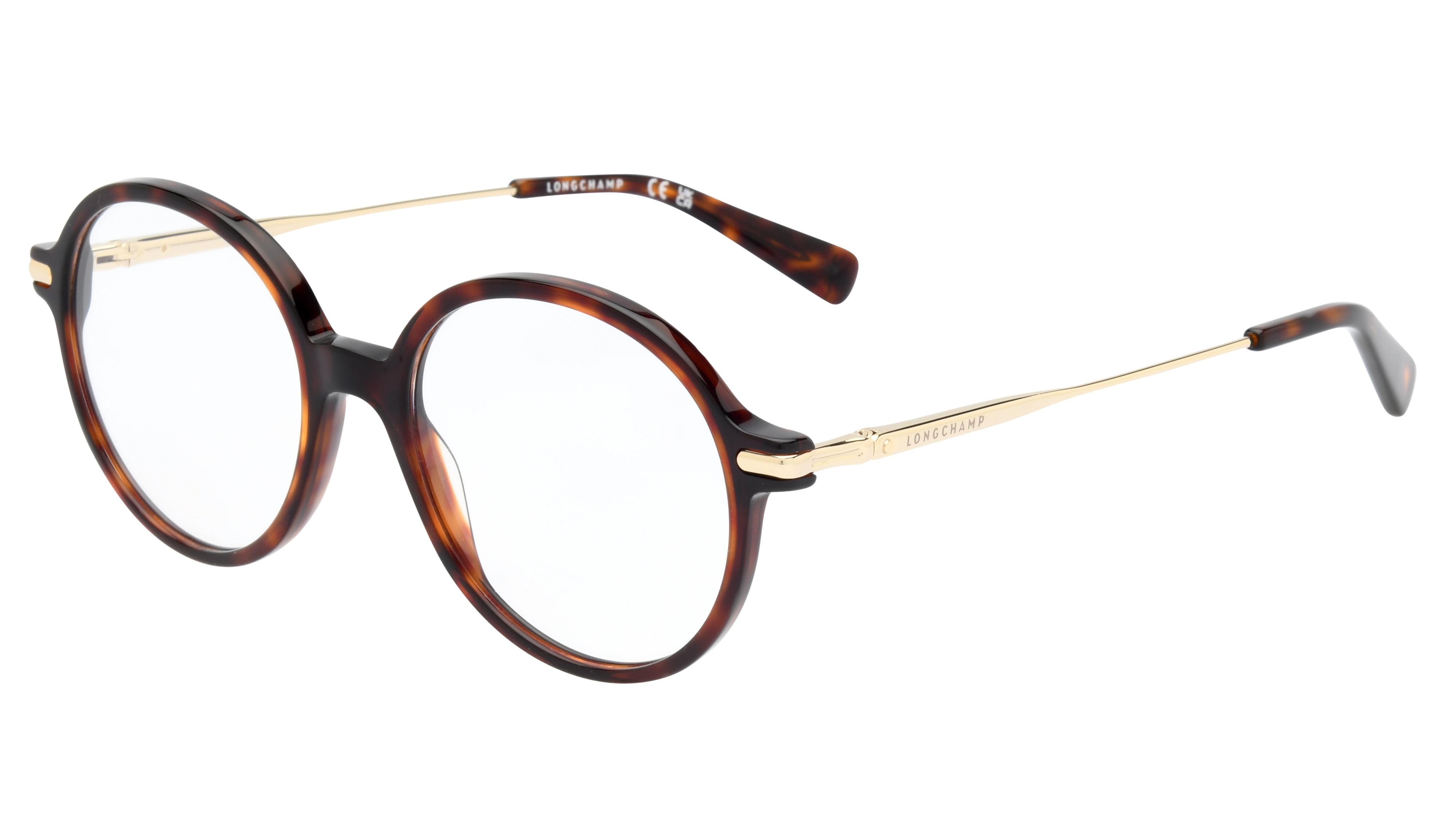 Lunettes de vue Longchamp Femme Écaille Ronde Lo2736 Trois-Quart