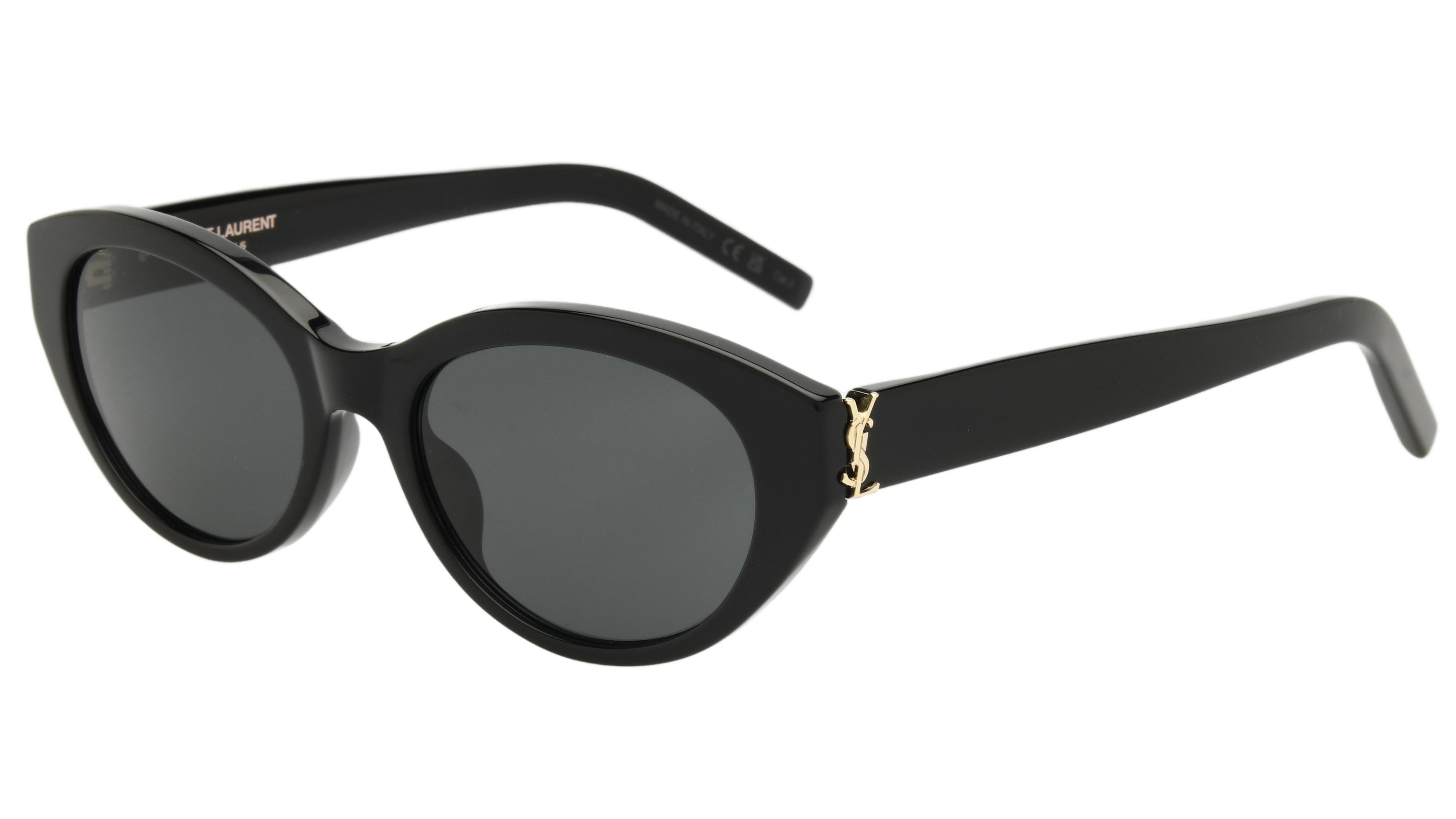 Lunettes de soleil Saint Laurent Femme Noir Ronde slm148 Trois-Quart