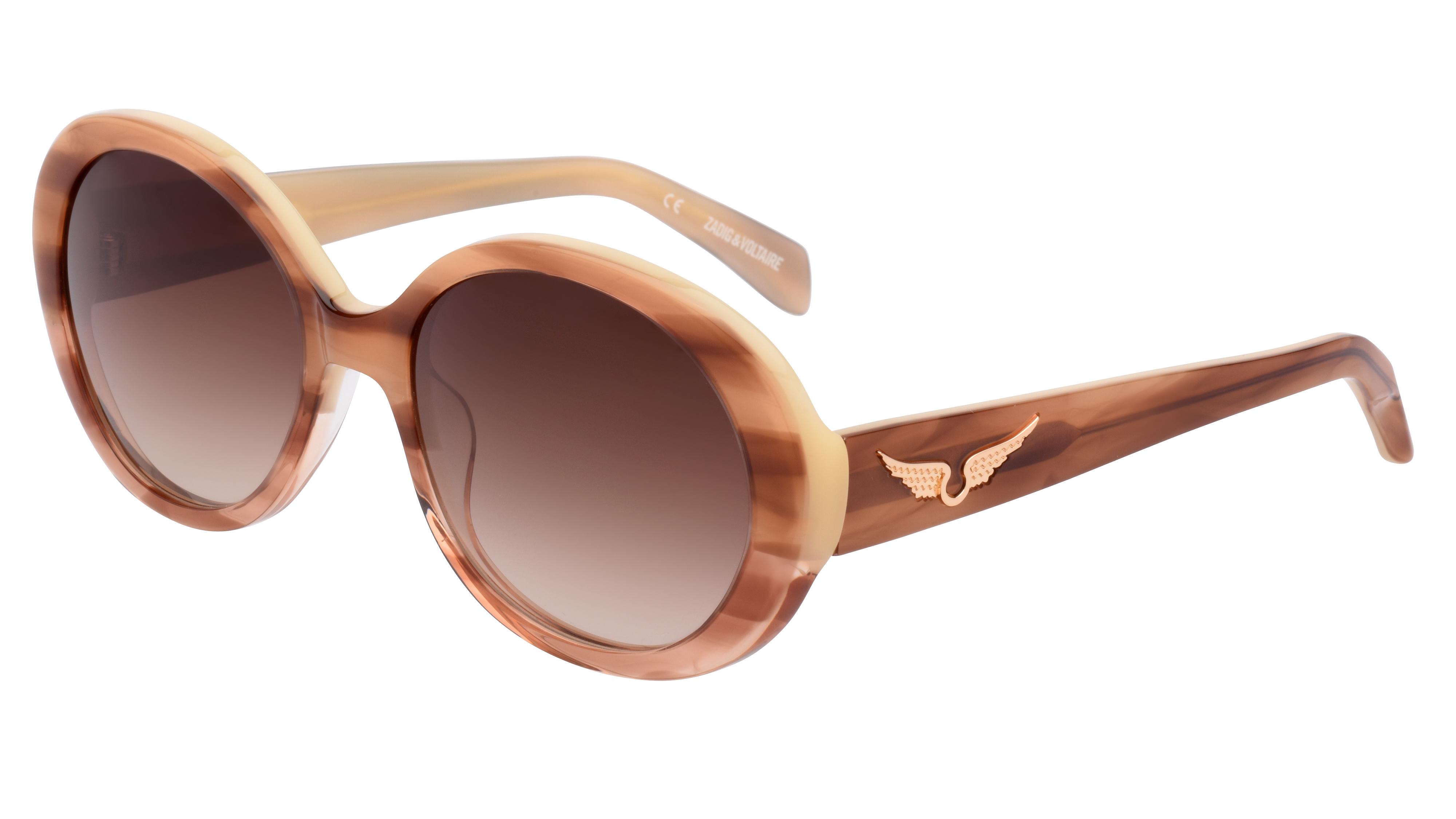 Lunettes de soleil Zadig & Voltaire Femme Marron Ovale Szv338 Trois-Quart
