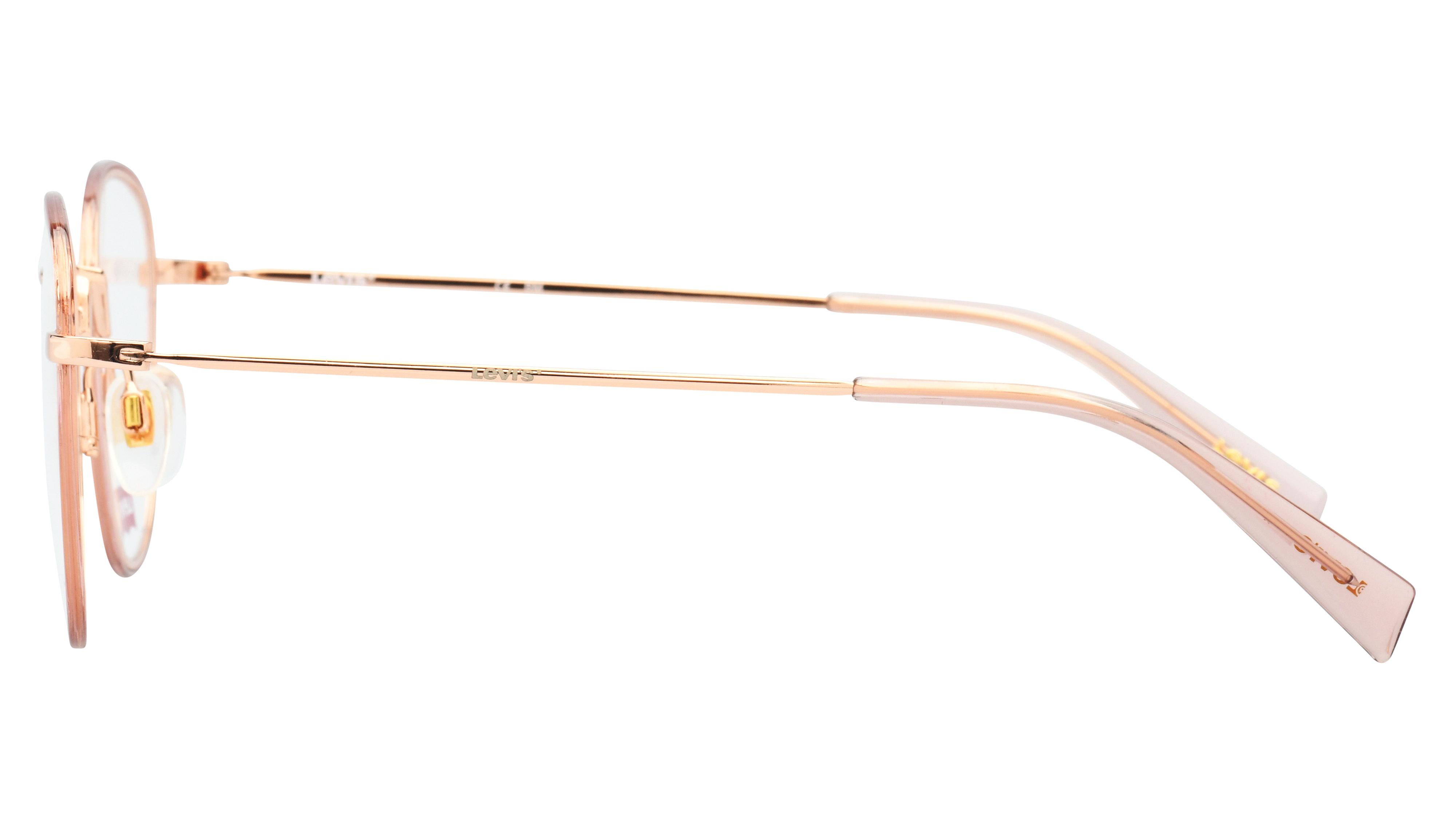Lunettes de vue Levi's Femme Or Ronde Lv1027 Gauche