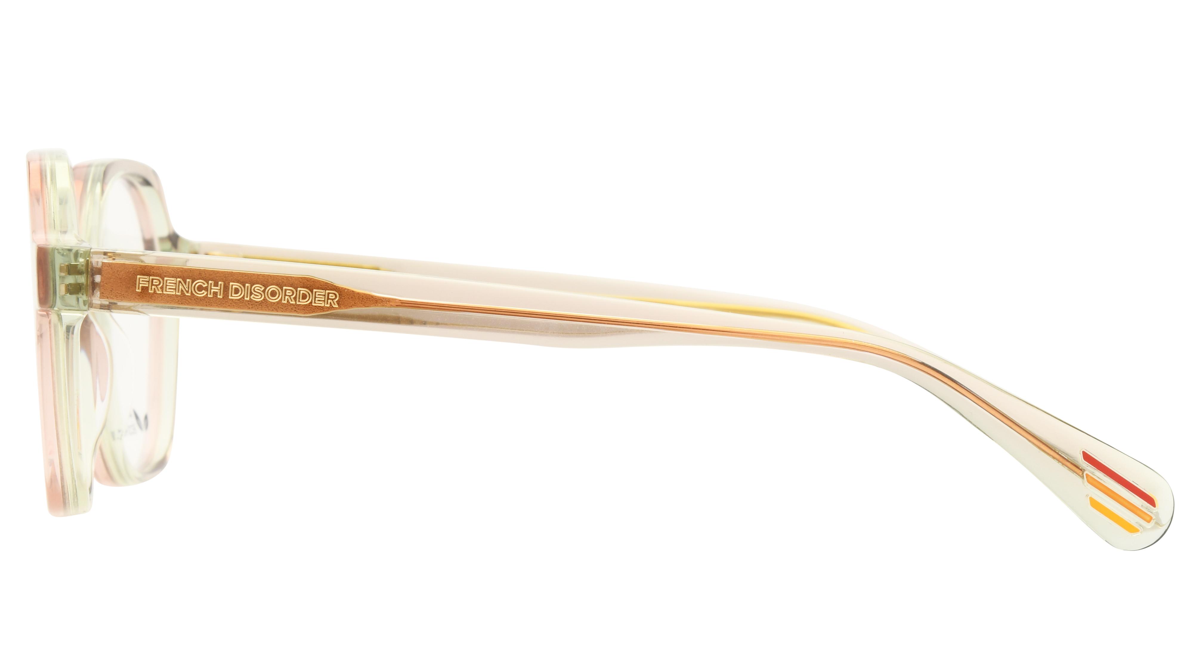 Lunettes de vue French Disorder Femme Marron Carré Fd2507 Gauche