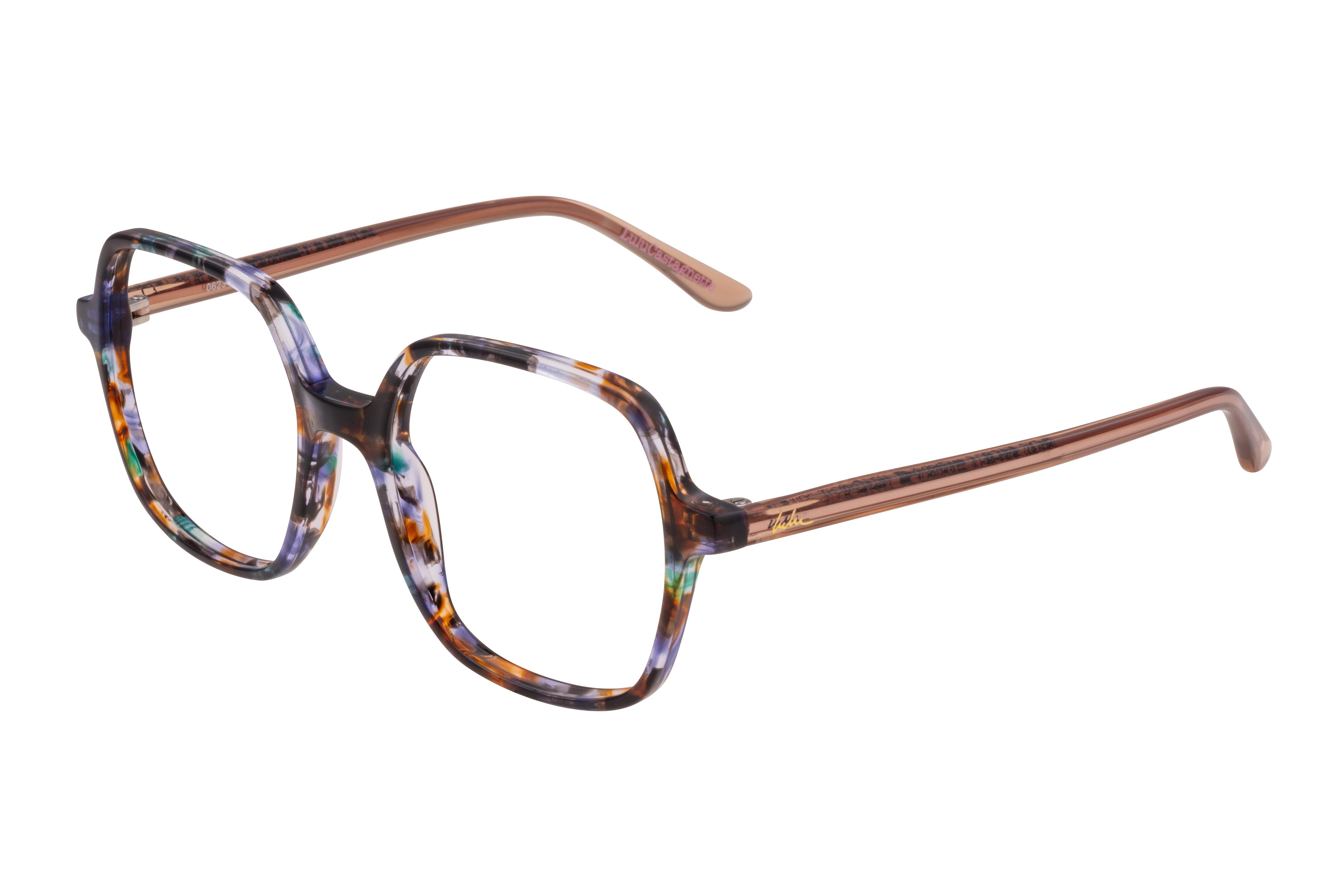 Lunettes de vue Lulu Castagnette  Violet Carré LFAA194C68 Gauche