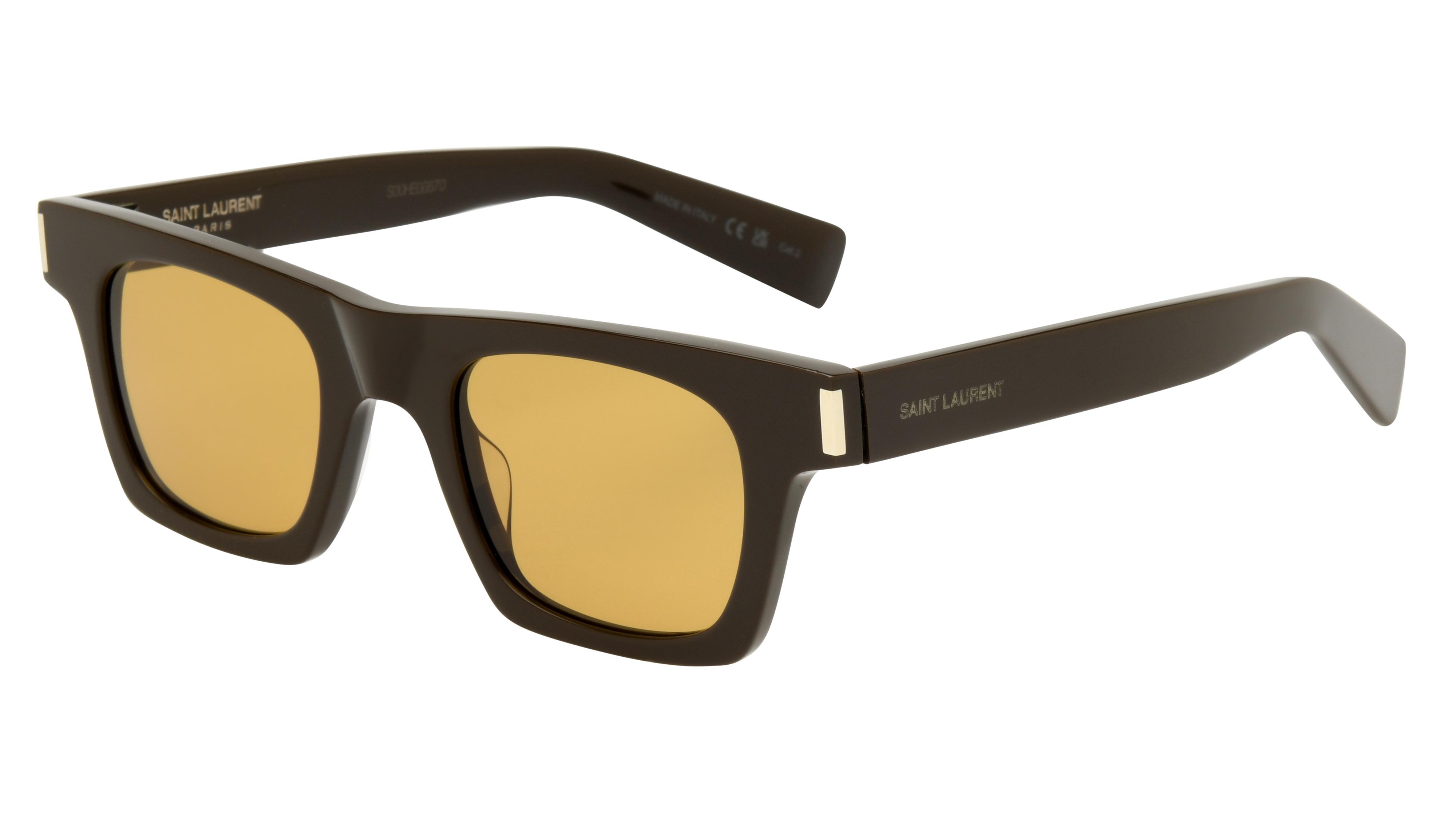 Lunettes de soleil Saint Laurent Mixte Marron Rectangle SL Trois-Quart