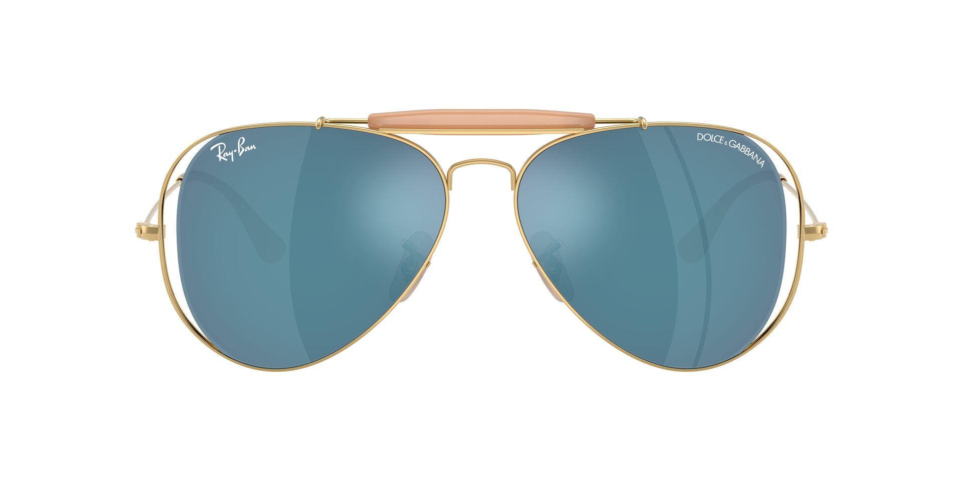 Lunettes de soleil Ray-Ban Mixte Or Aviateur RB3029M Face