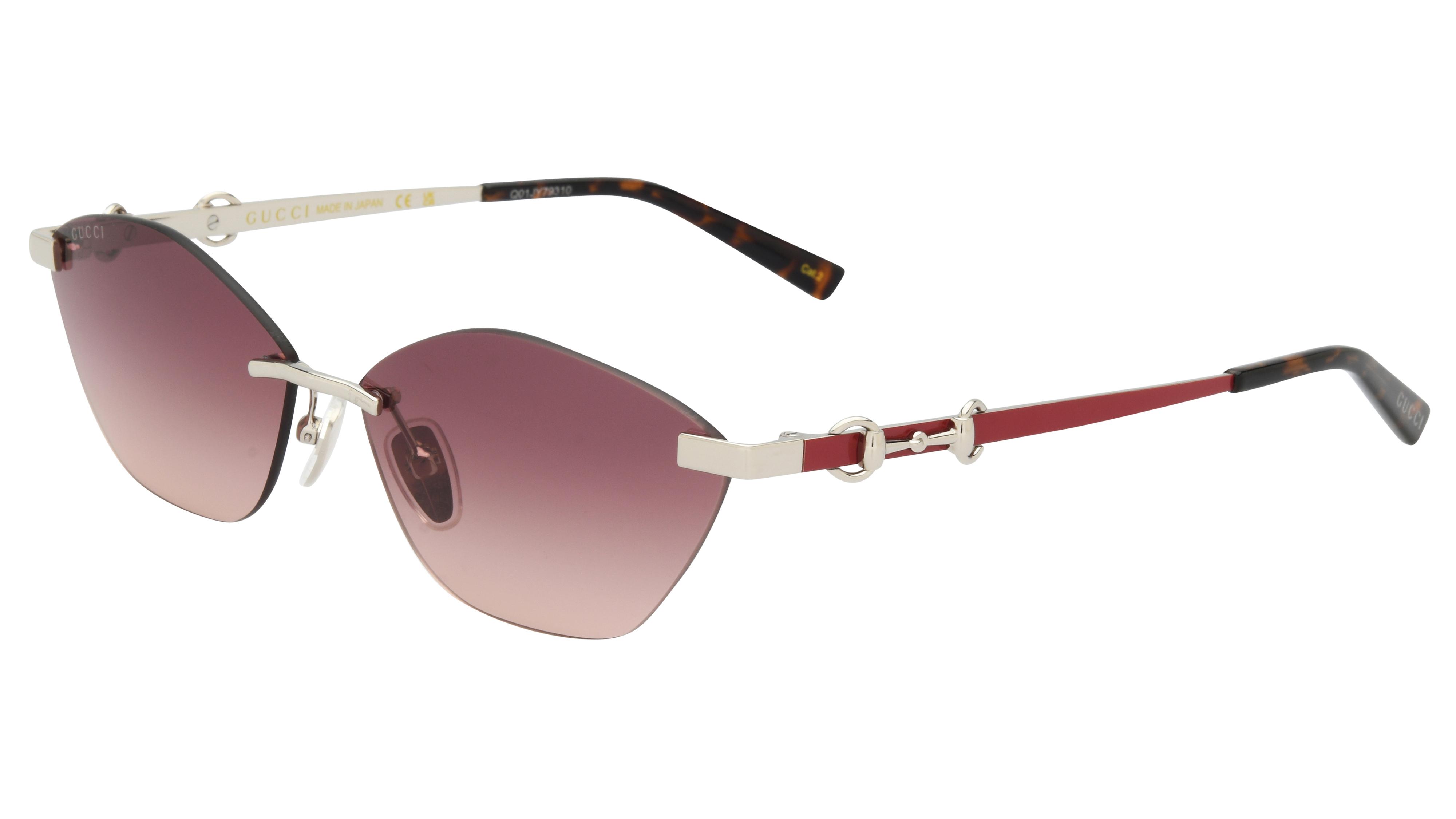 Lunettes de soleil Gucci Femme Argent Papillon Gg2050S Trois-Quart