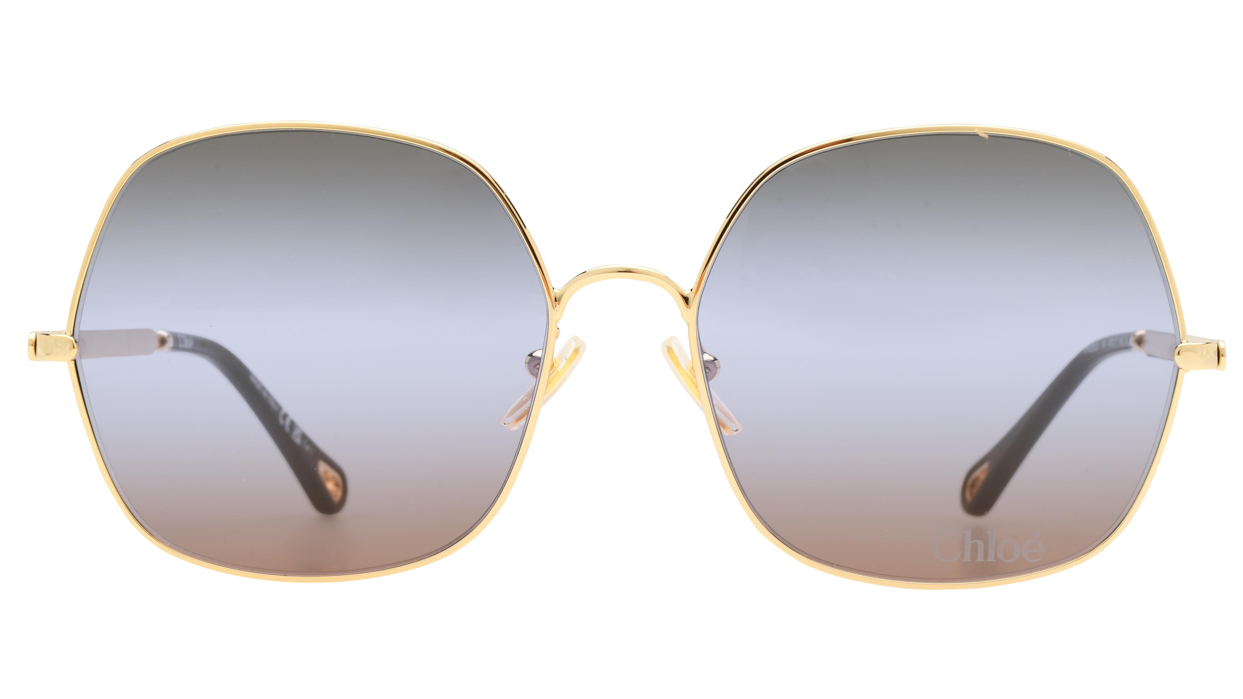 Lunettes de soleil Chloé Femme Or Rectangle CH0282S Face