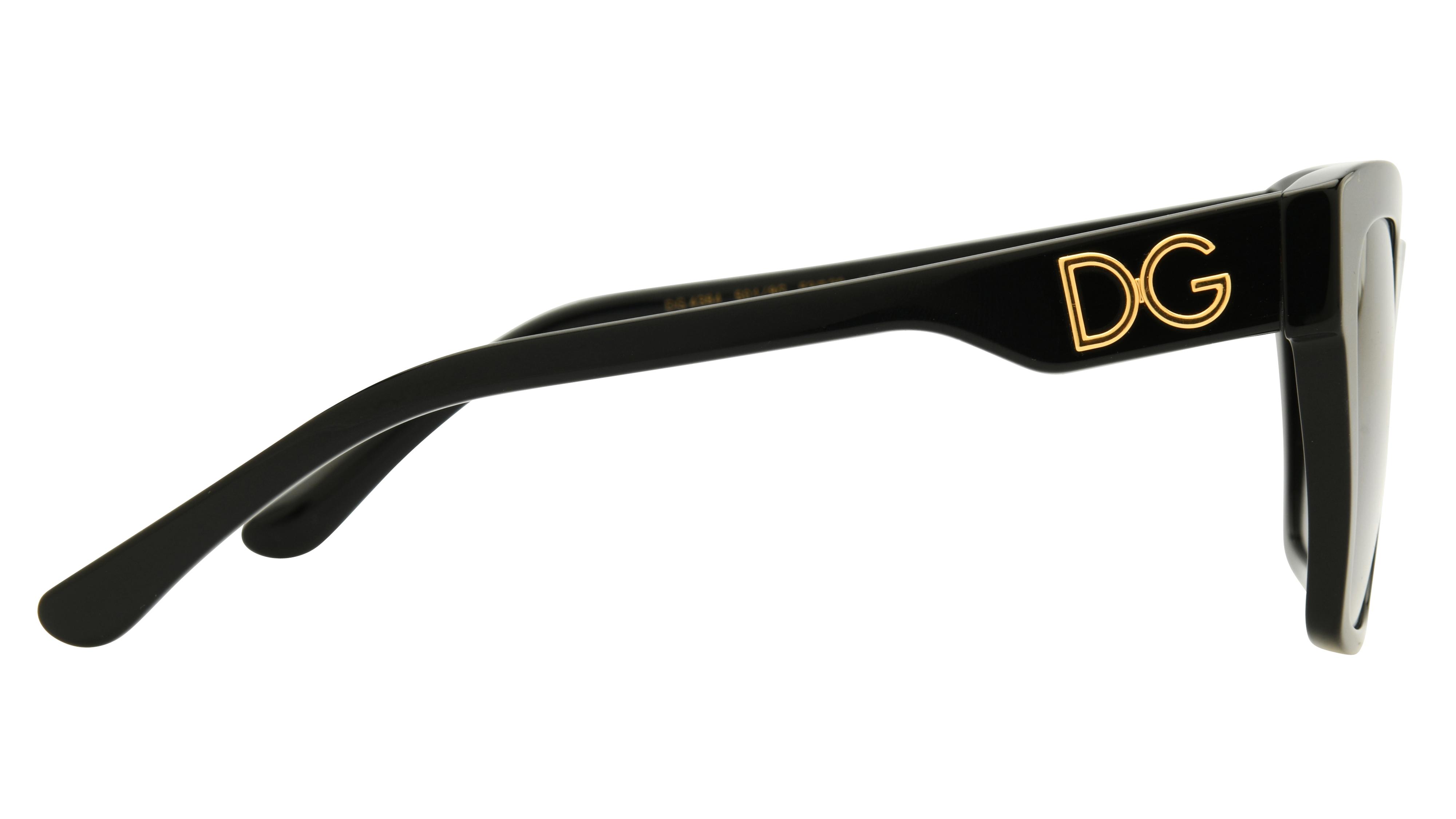 Lunettes de soleil  Femme Noir Carré dg4384 Droite