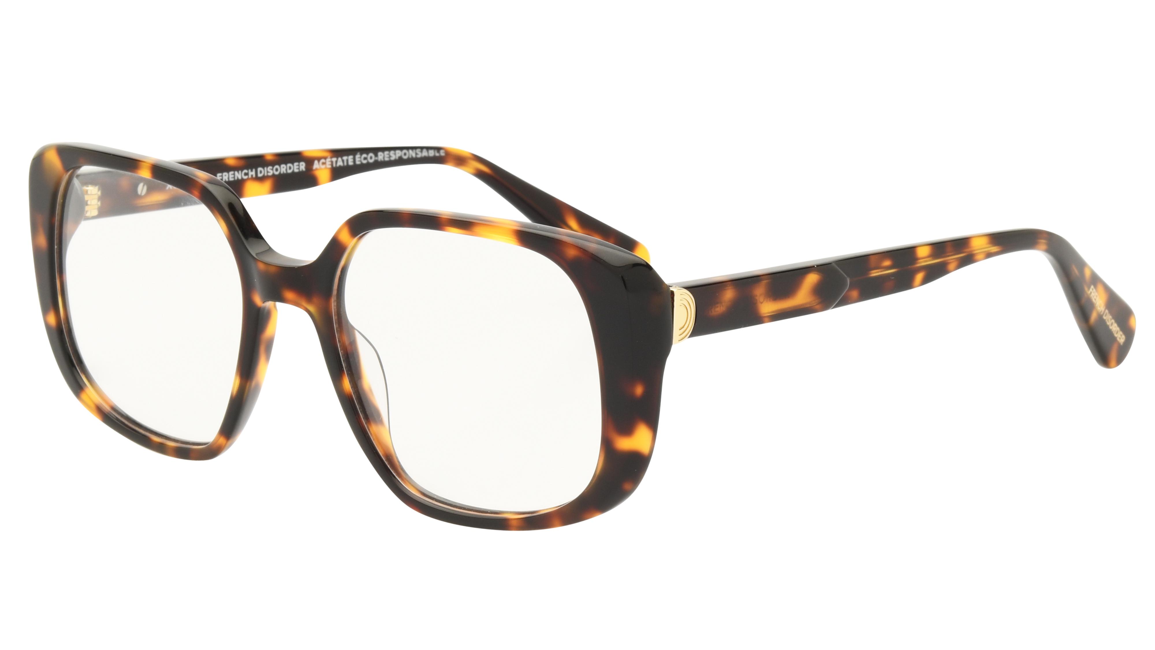 Lunettes de vue French Disorder Femme Écaille Carré Fd2502 Trois-Quart