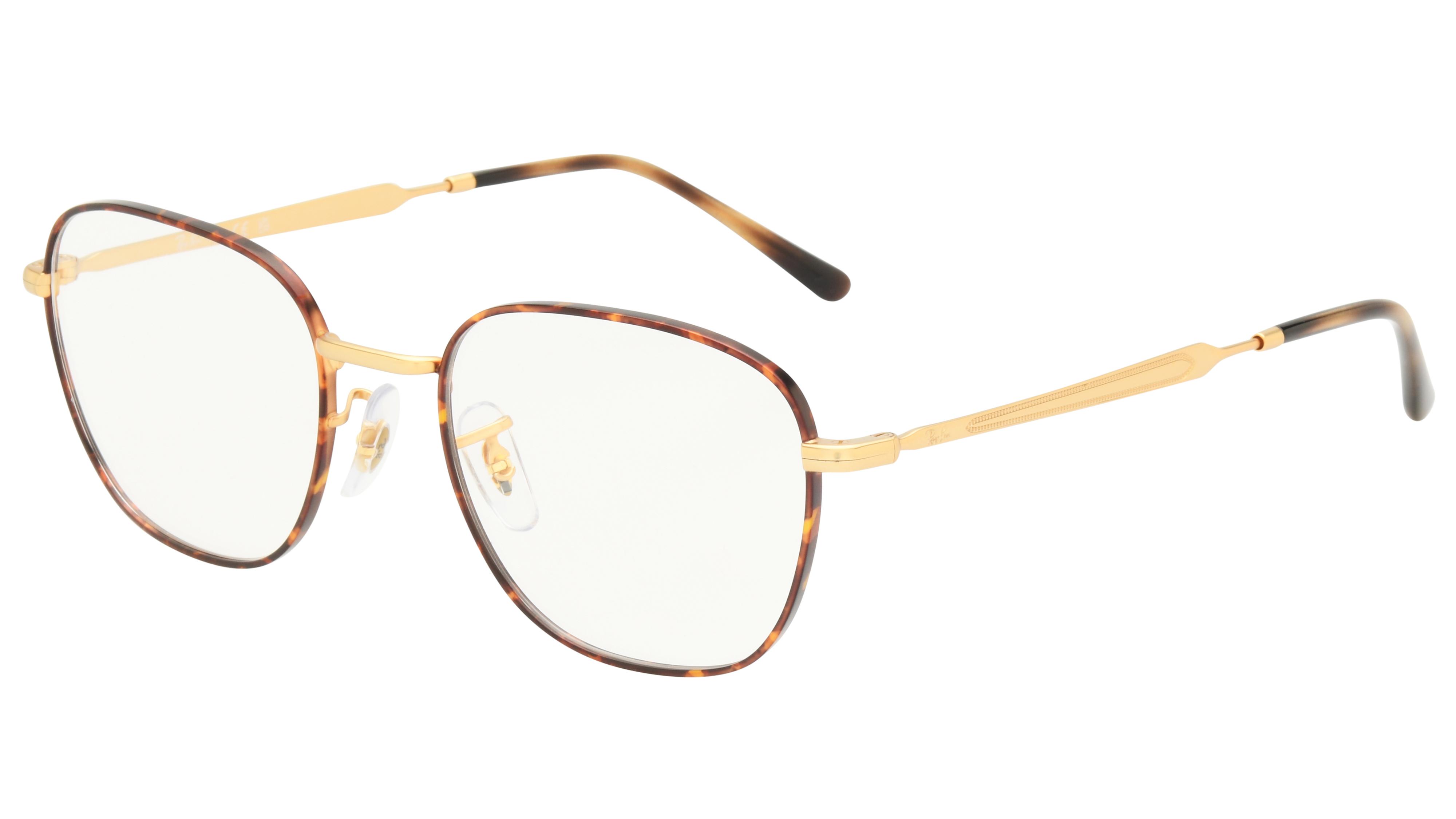Lunettes de vue Ray-Ban Mixte Écaille Carré RX6534 Trois-Quart
