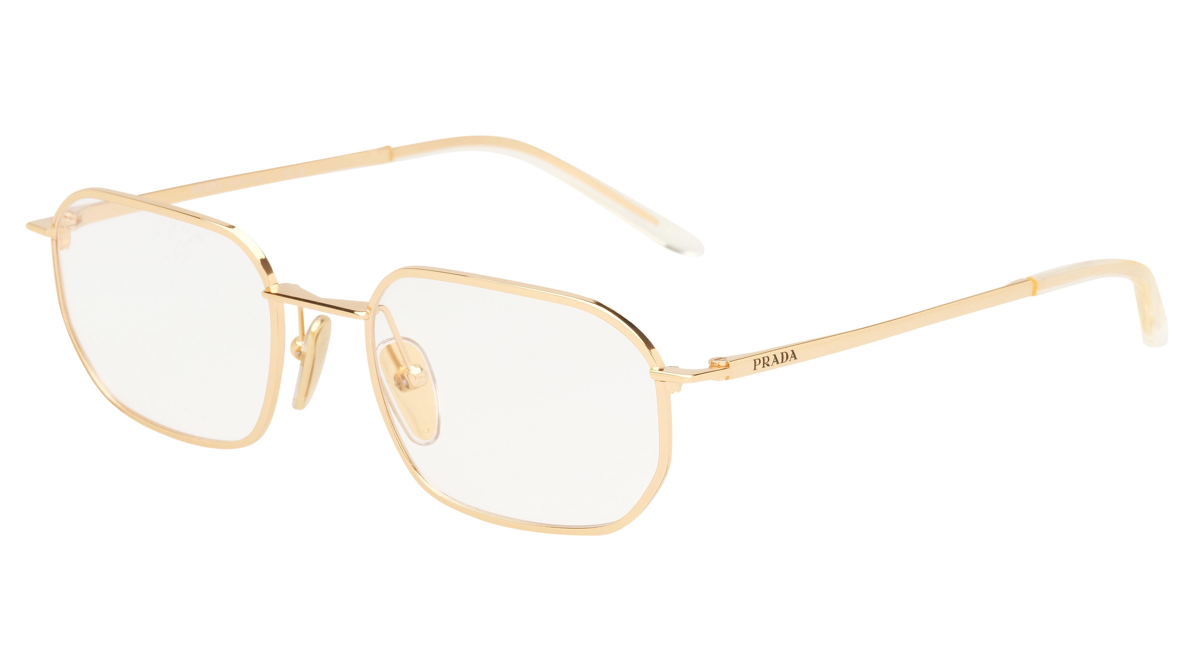 Lunettes de vue Prada Homme Or Ovale prd51v Trois-Quart
