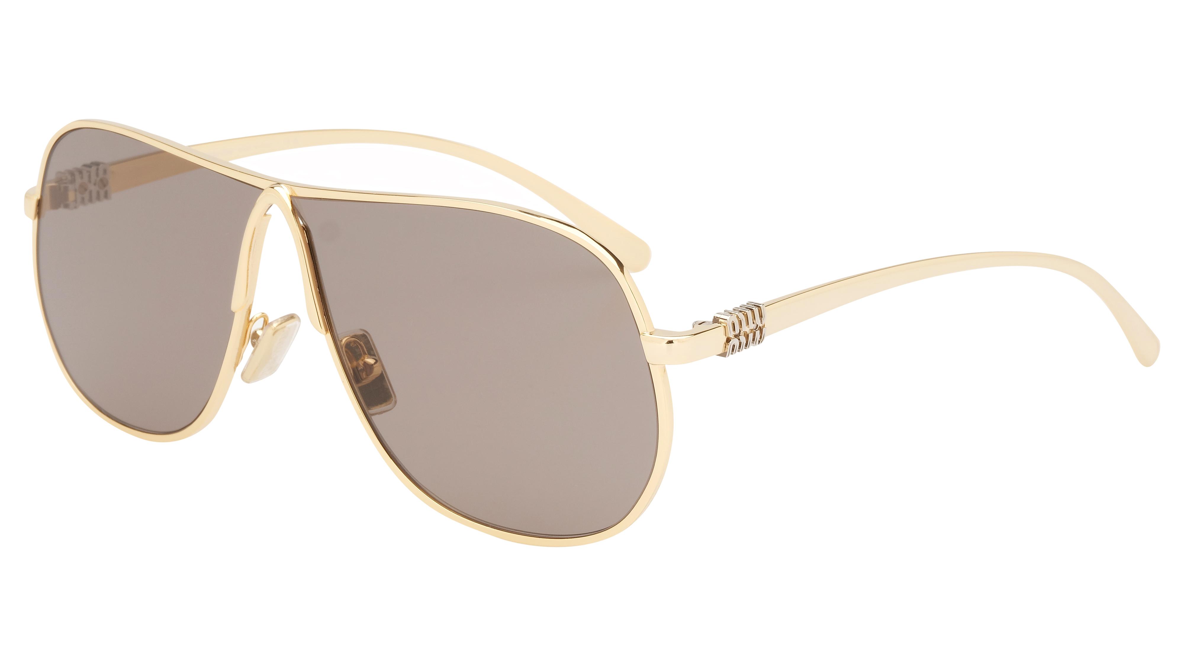 Lunettes de soleil Miu Miu Femme Or Aviateur MU Trois-Quart