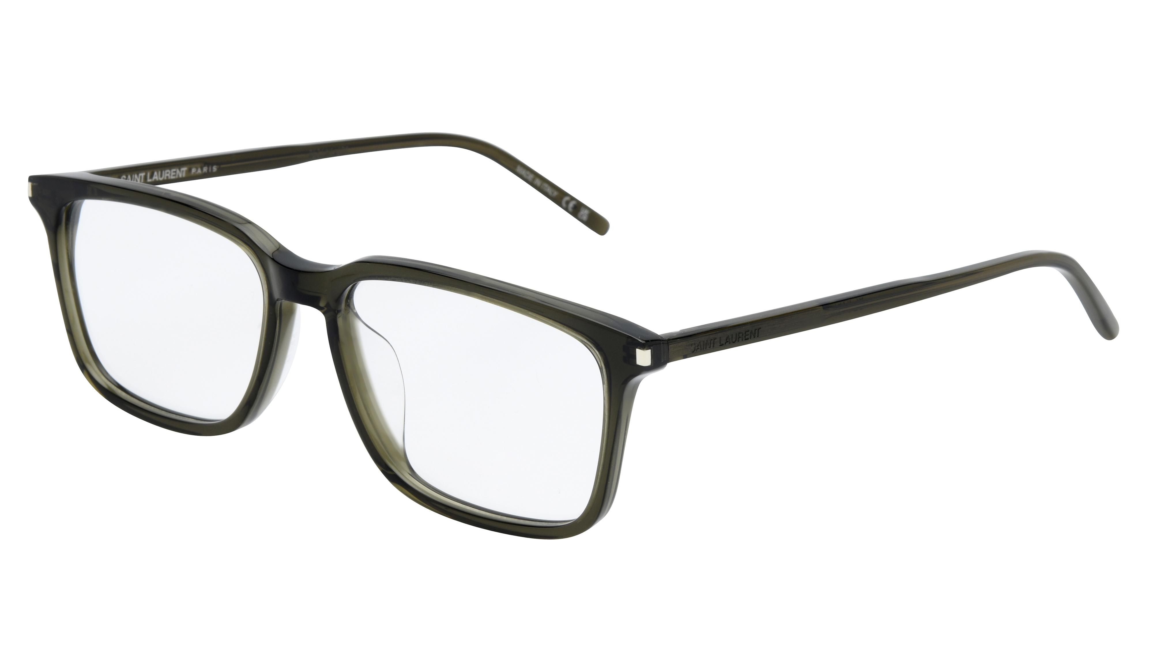 Lunettes de vue Saint Laurent Mixte Vert Carré Sl645/F Trois-Quart