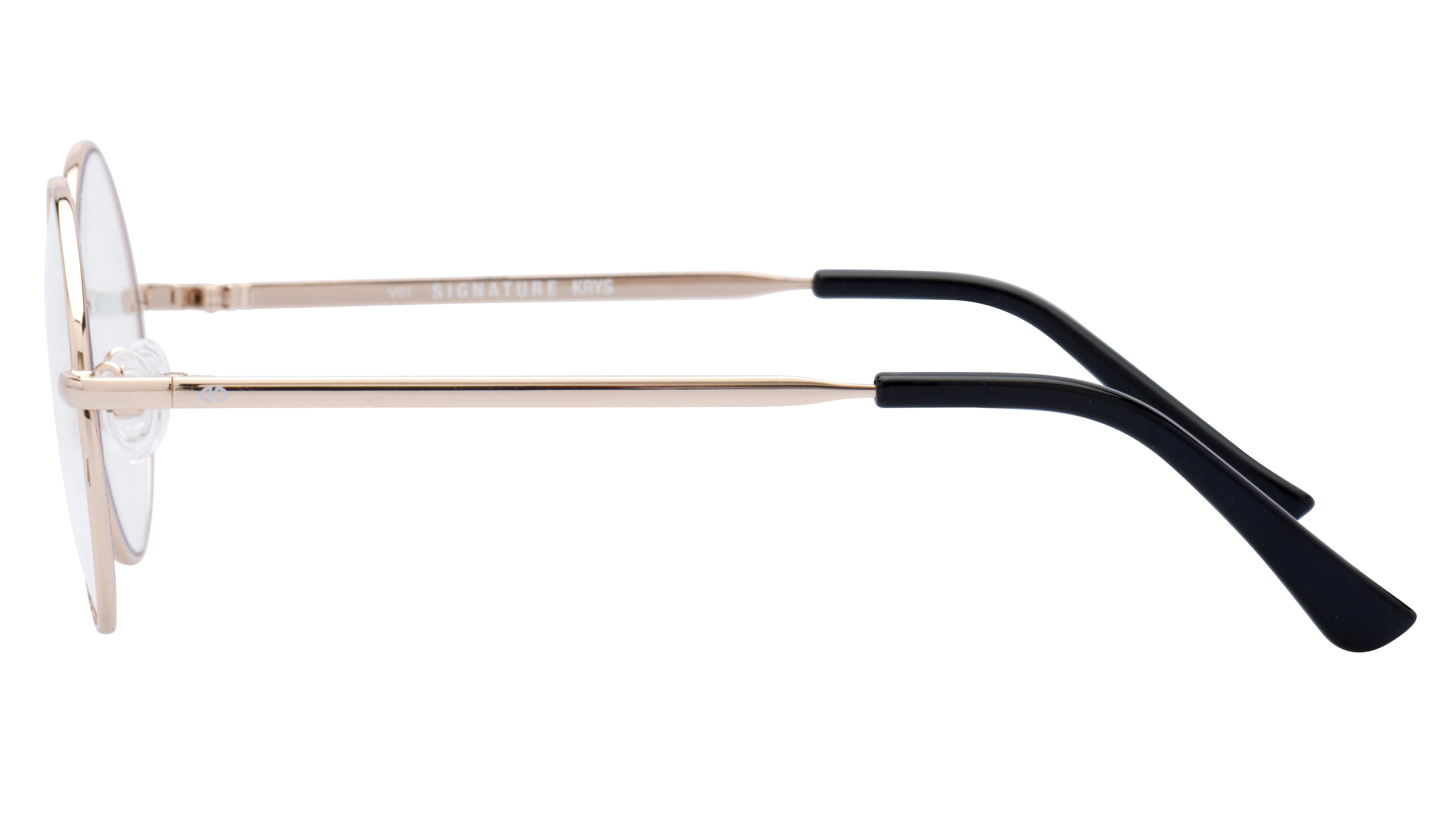 Lunettes anti-lumière bleue Signature Krys Femme Or Ronde Skpap-E2205 Gauche