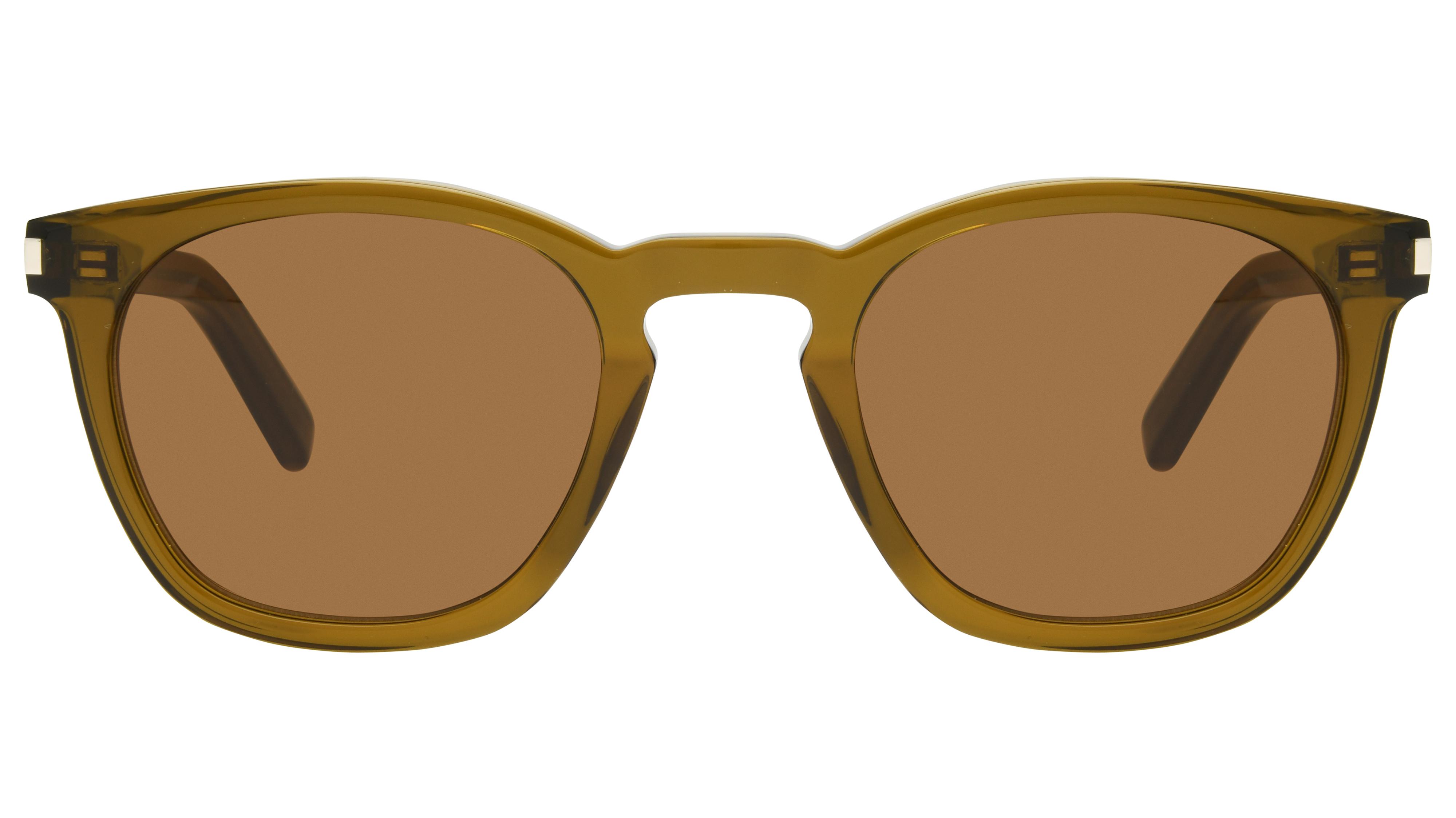 Lunettes de soleil Saint Laurent Mixte Marron Rectangle Sl28 Face