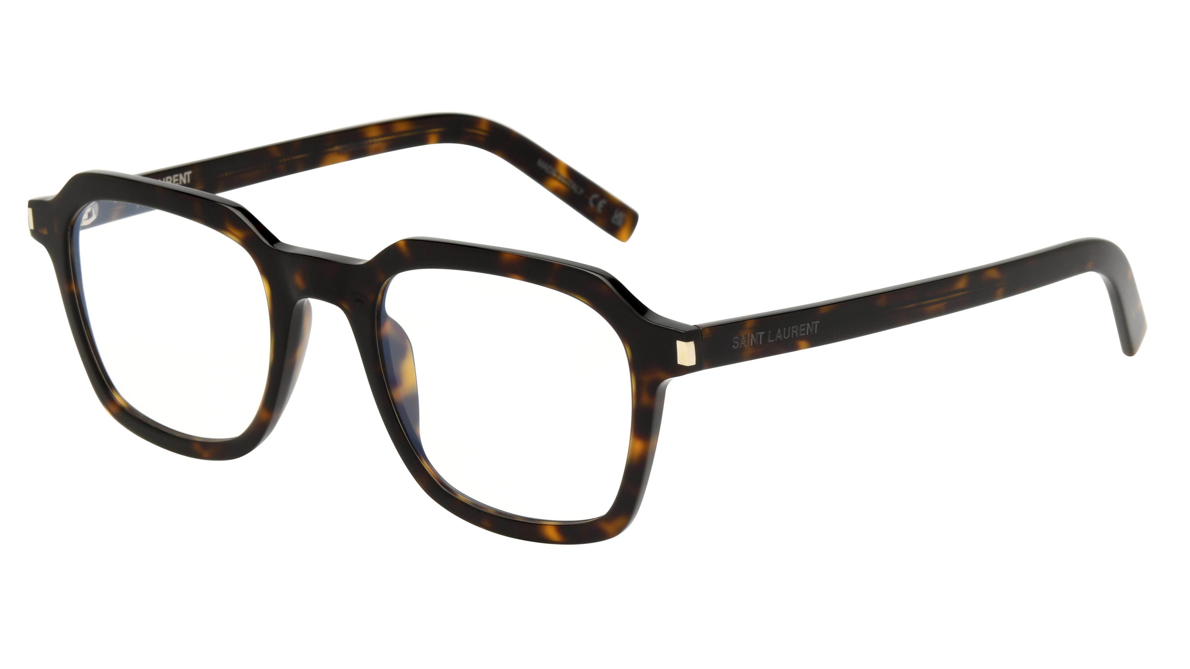Lunettes de vue Saint Laurent Mixte Écaille Rectangle SL Trois-Quart
