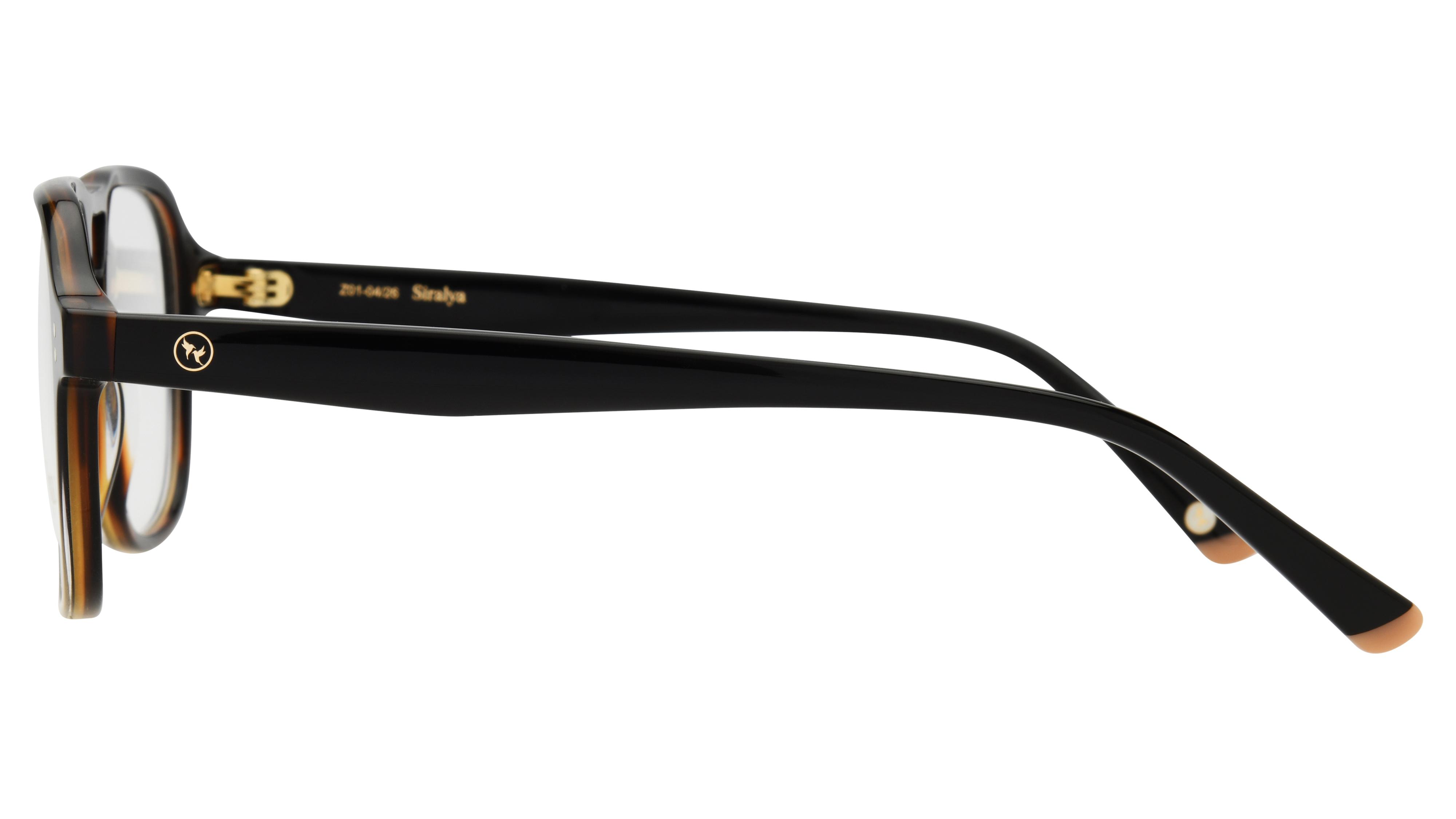 Lunettes de vue Siralya Femme Noir Aviateur Sir2601 Gauche