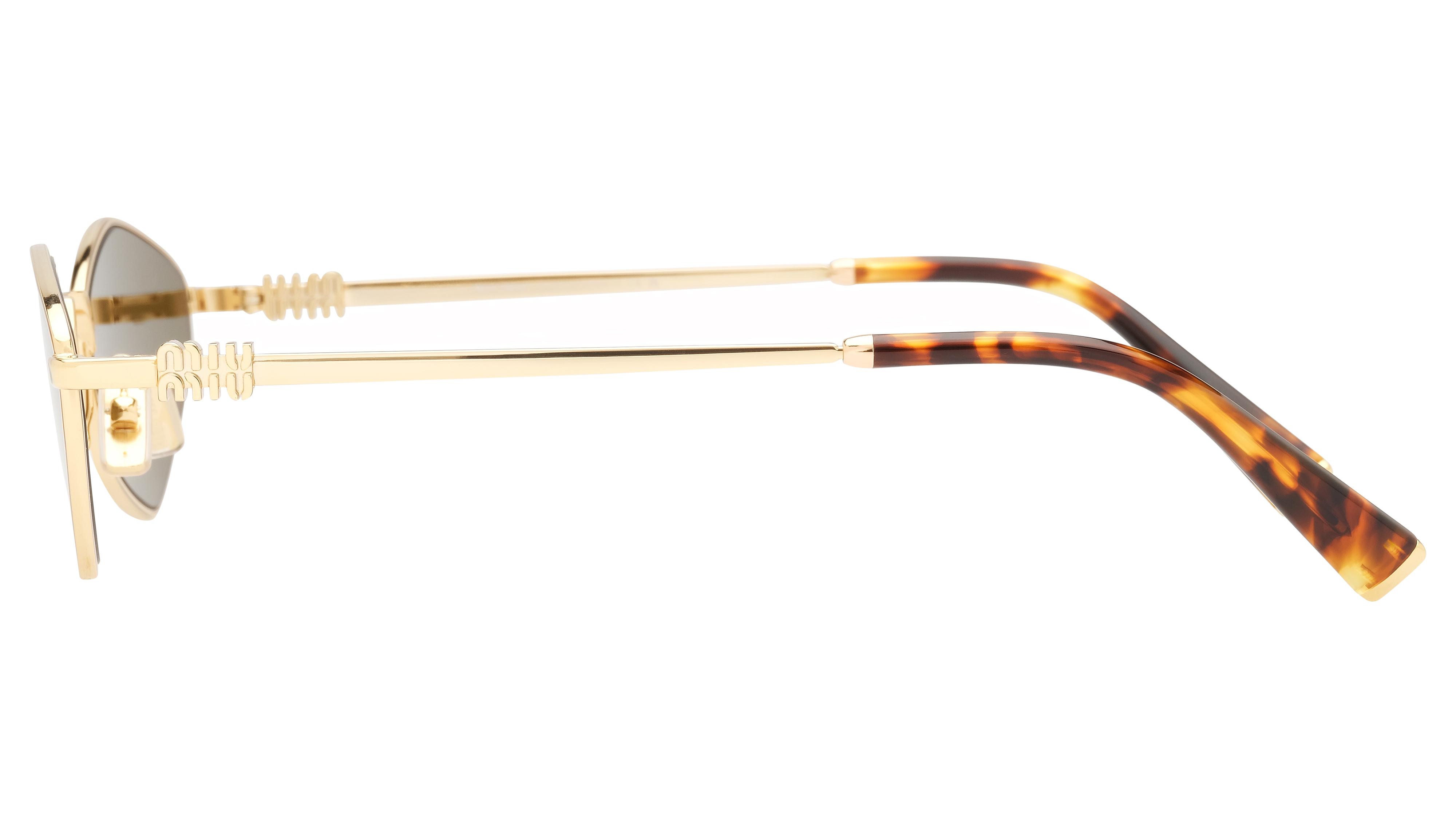 Lunettes de soleil Miu Miu Femme Or Angulaire MU Gauche