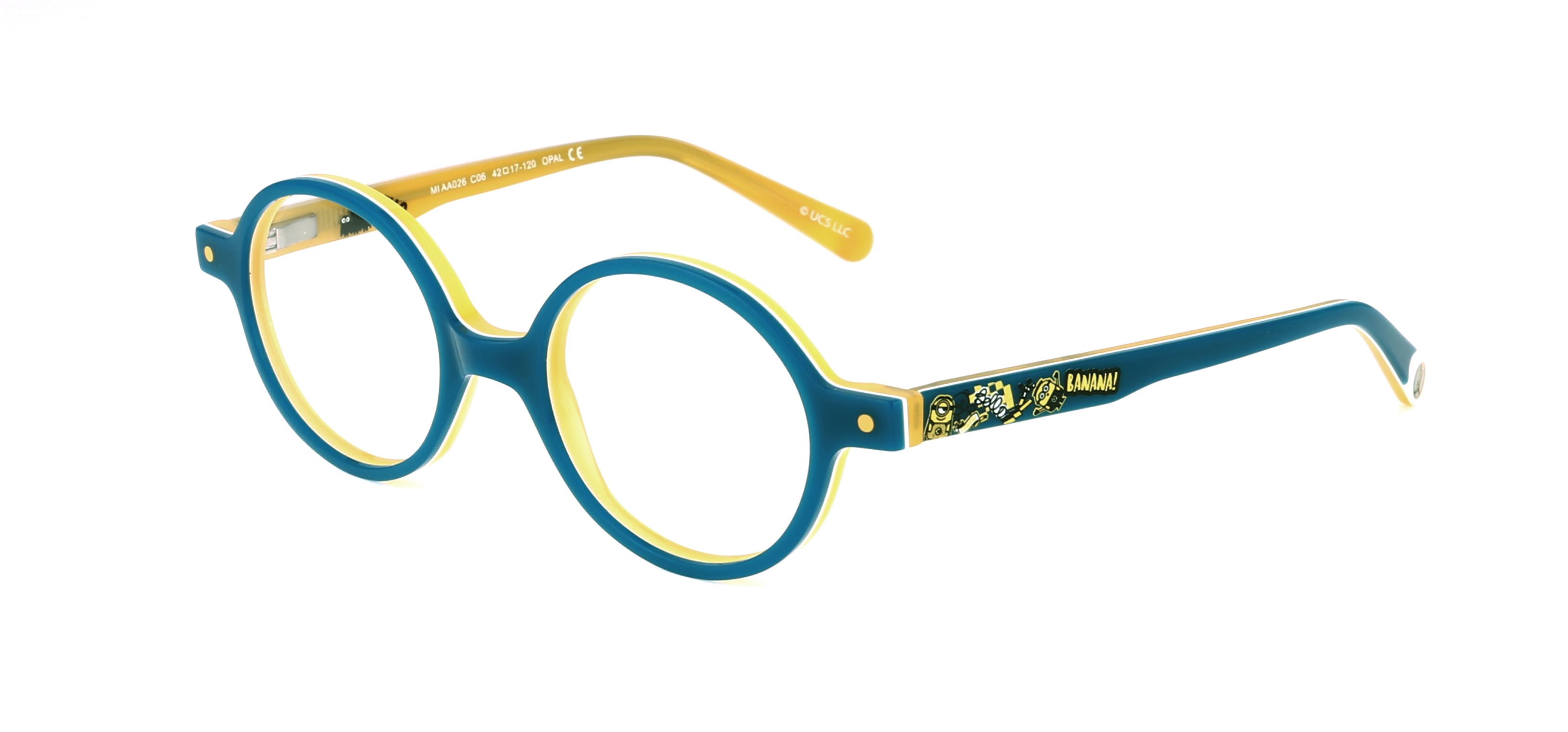 Lunettes de vue Les Minions MIAA026 C06 Bleu Ronde Krys