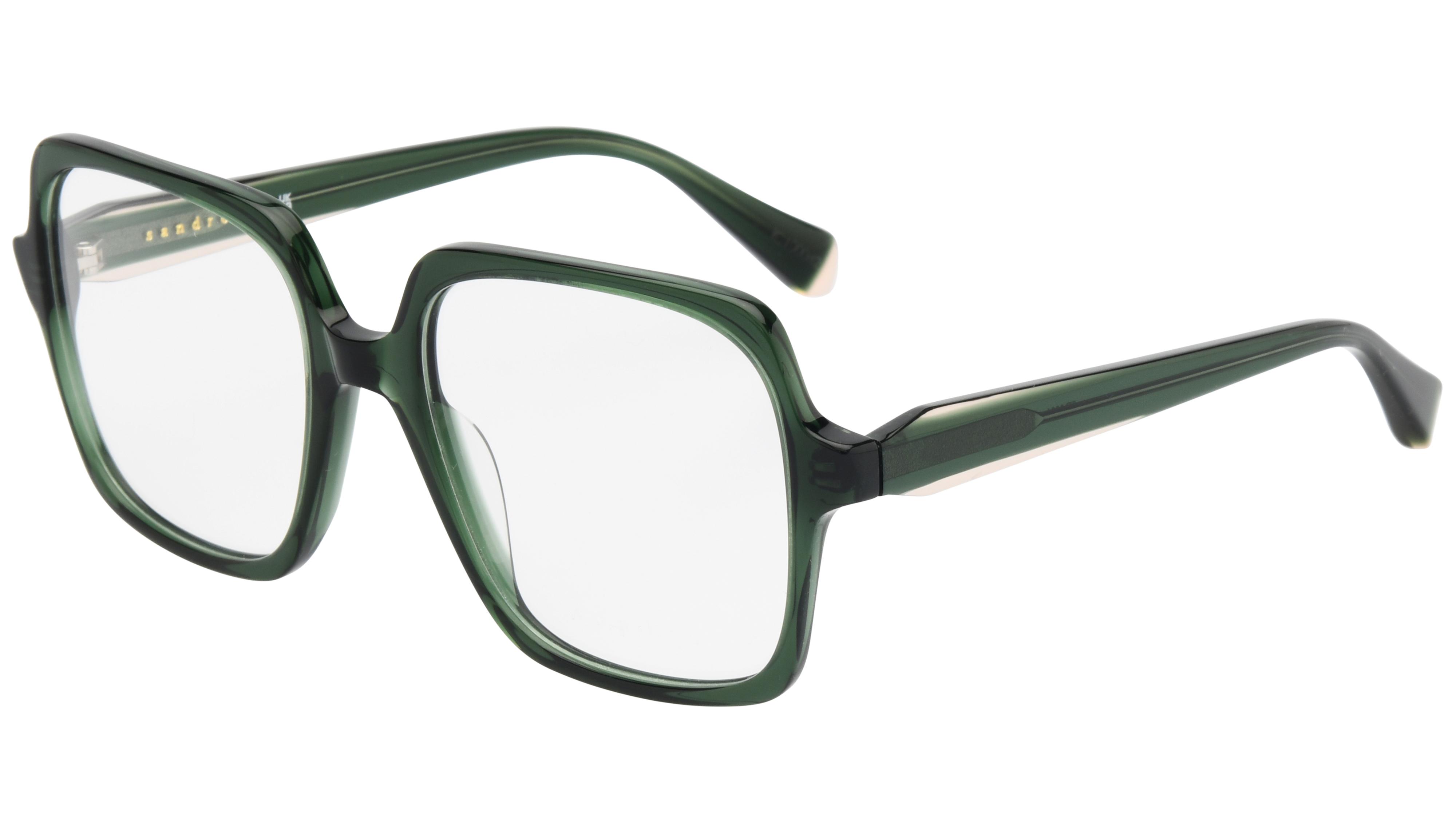 Lunettes de vue Sandro Femme Vert Rectangle SD2031 Trois-Quart