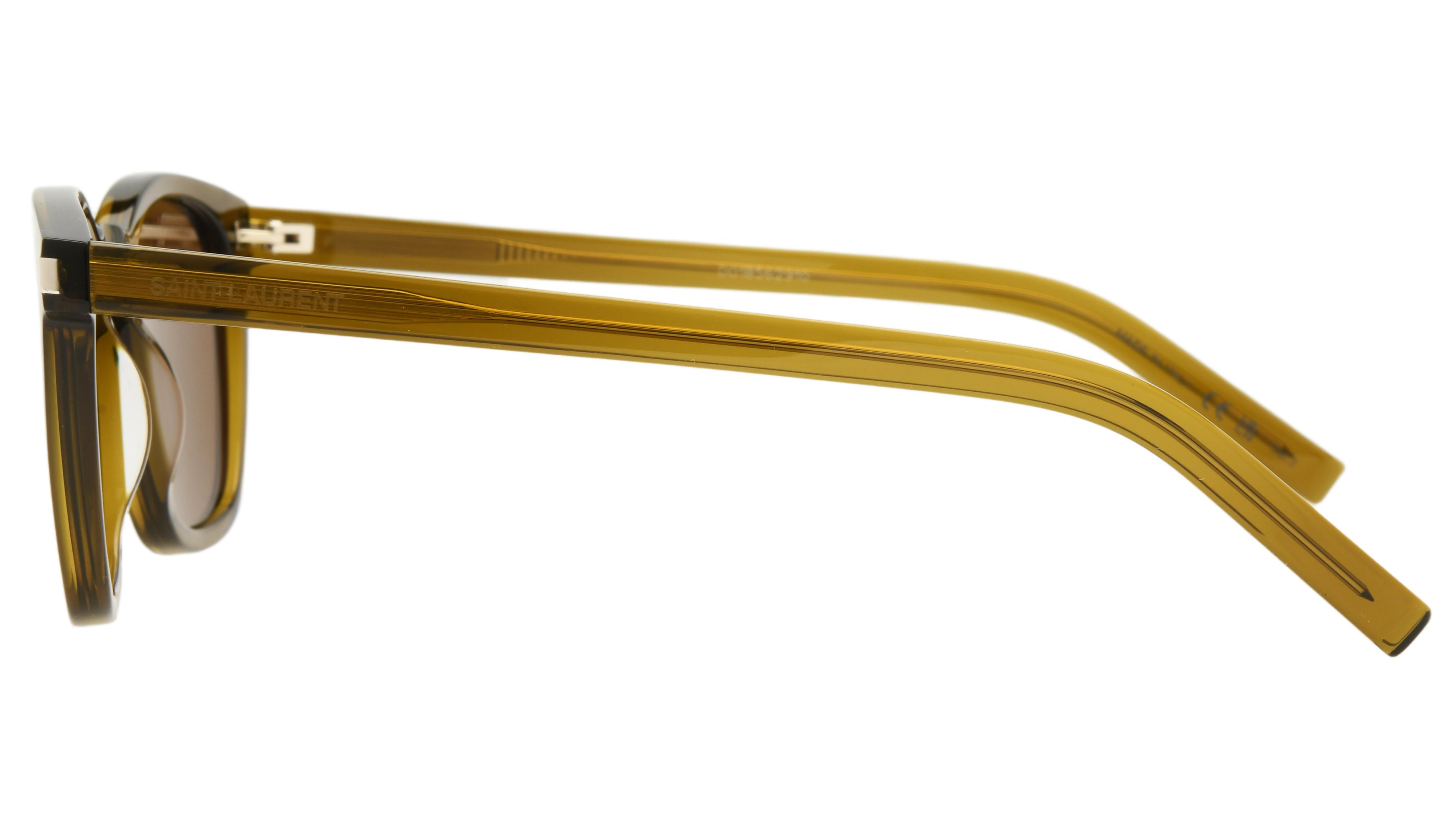 Lunettes de soleil Saint Laurent Mixte Marron Rectangle Sl28 Gauche