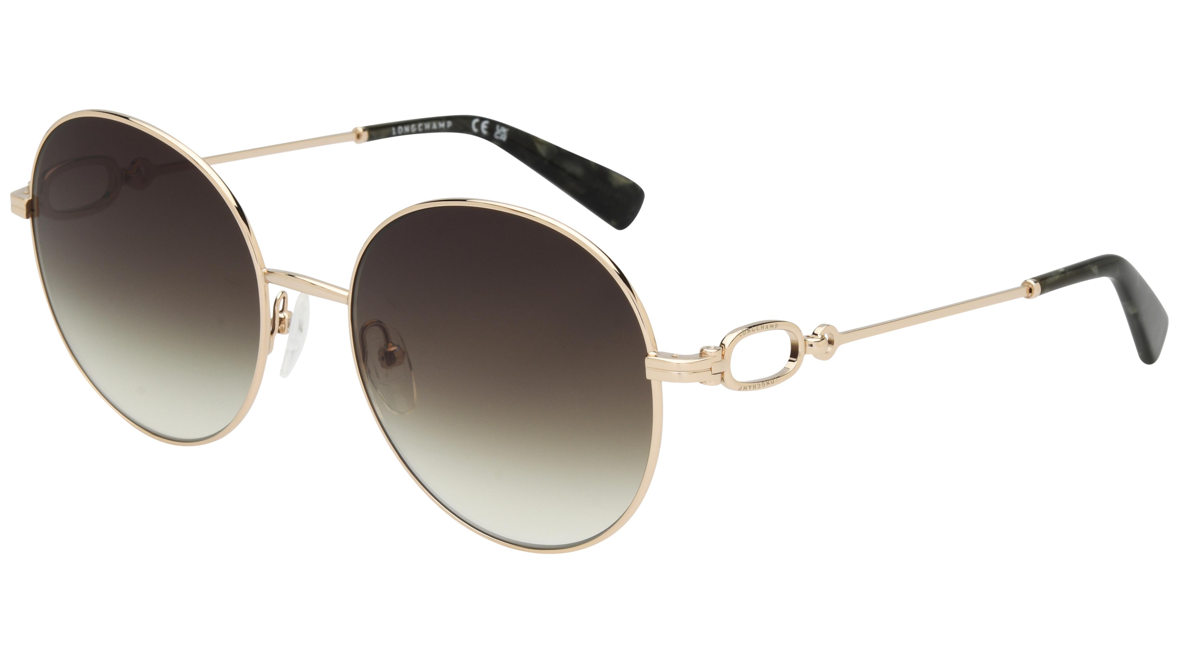 Lunettes de soleil Longchamp Femme Or Ronde lo188s Trois-Quart