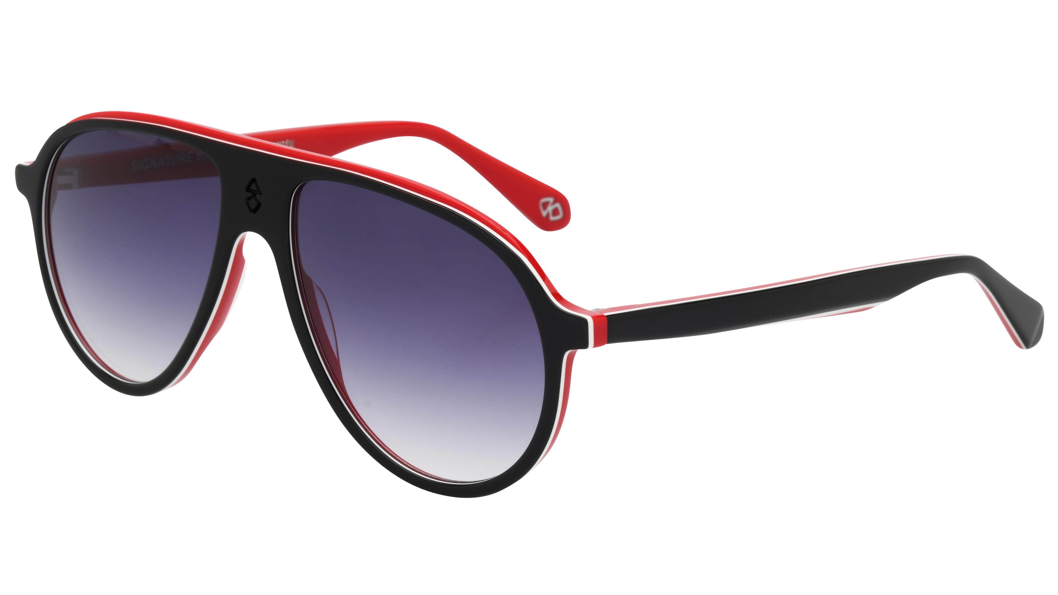 Lunettes de soleil Signature Krys Homme Noir Aviateur Brad Trois-Quart