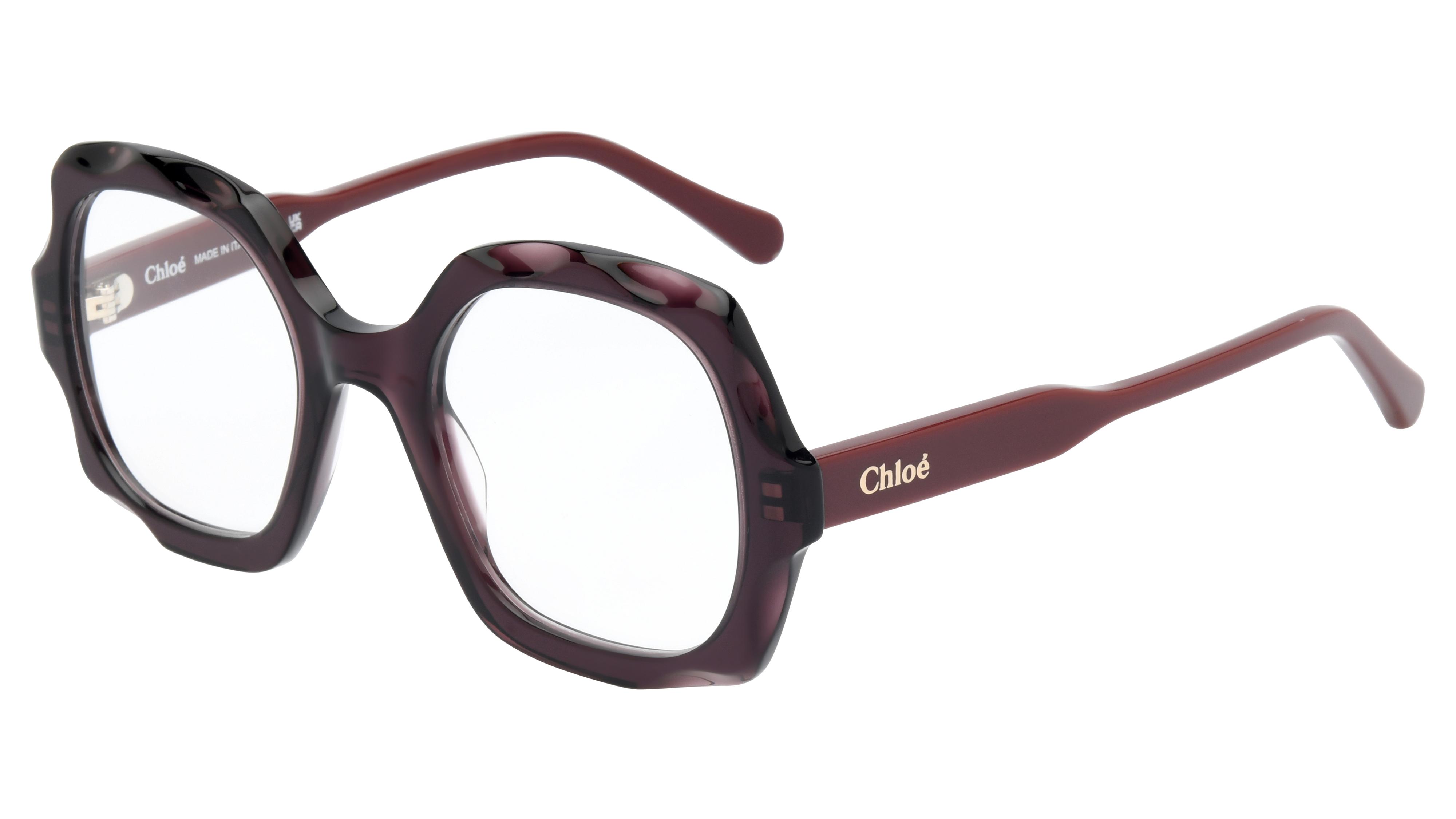 Lunettes de vue Chloé Femme Rouge Carré Ch0228O Trois-Quart