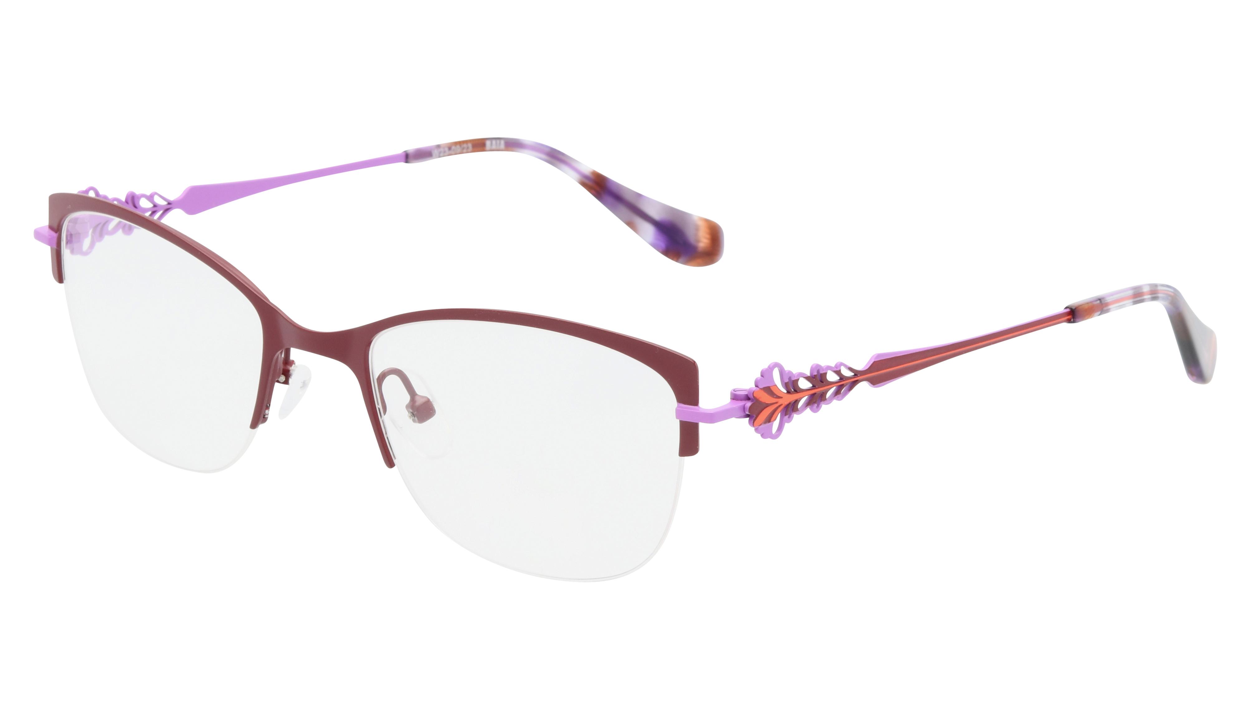 Lunettes de vue Baïa Femme Rouge Rectangle Baa2404 Trois-Quart