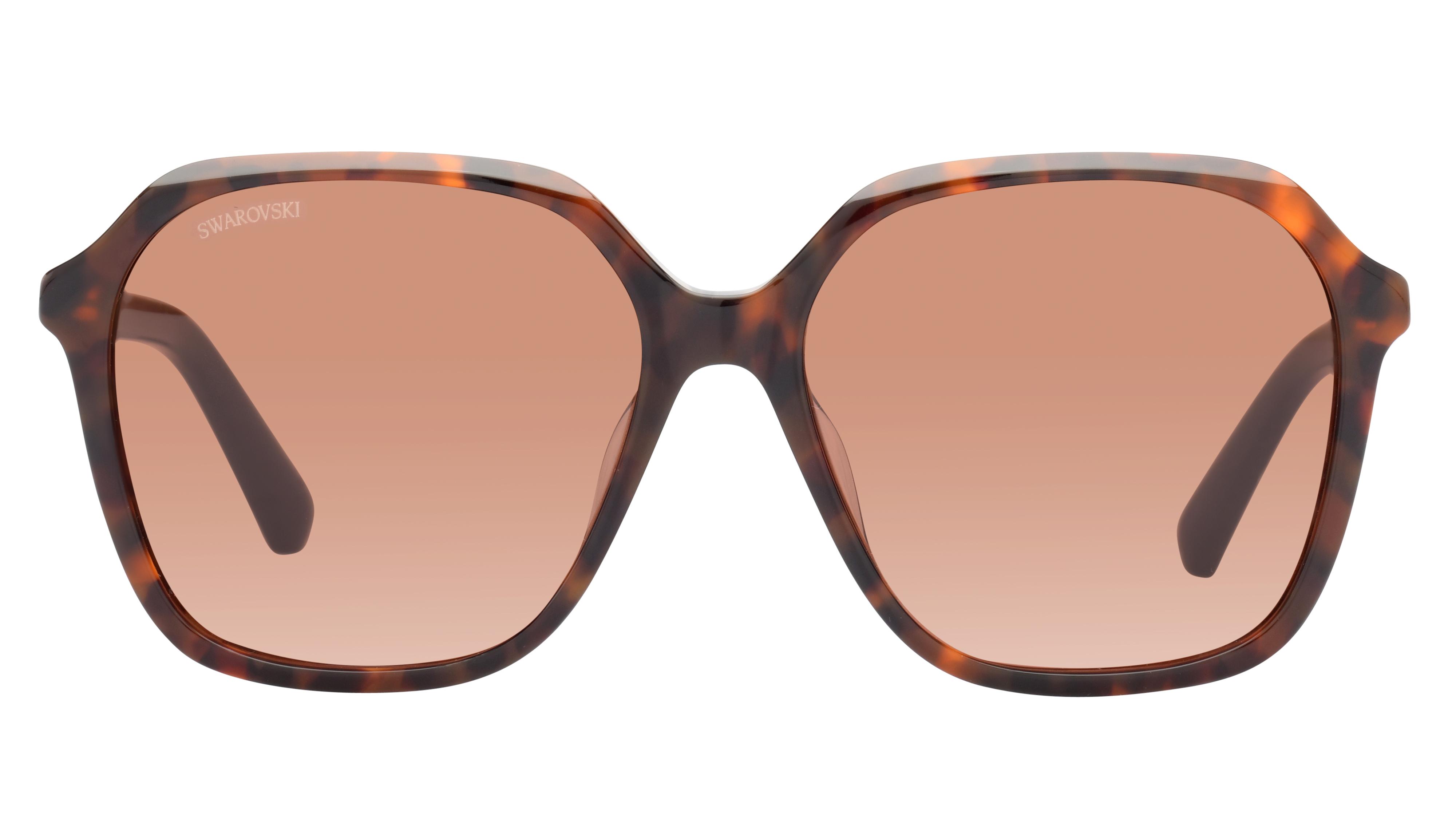 Lunettes de soleil Swarovski Sk0390 5652N Ecaille Fonce Carre Krys