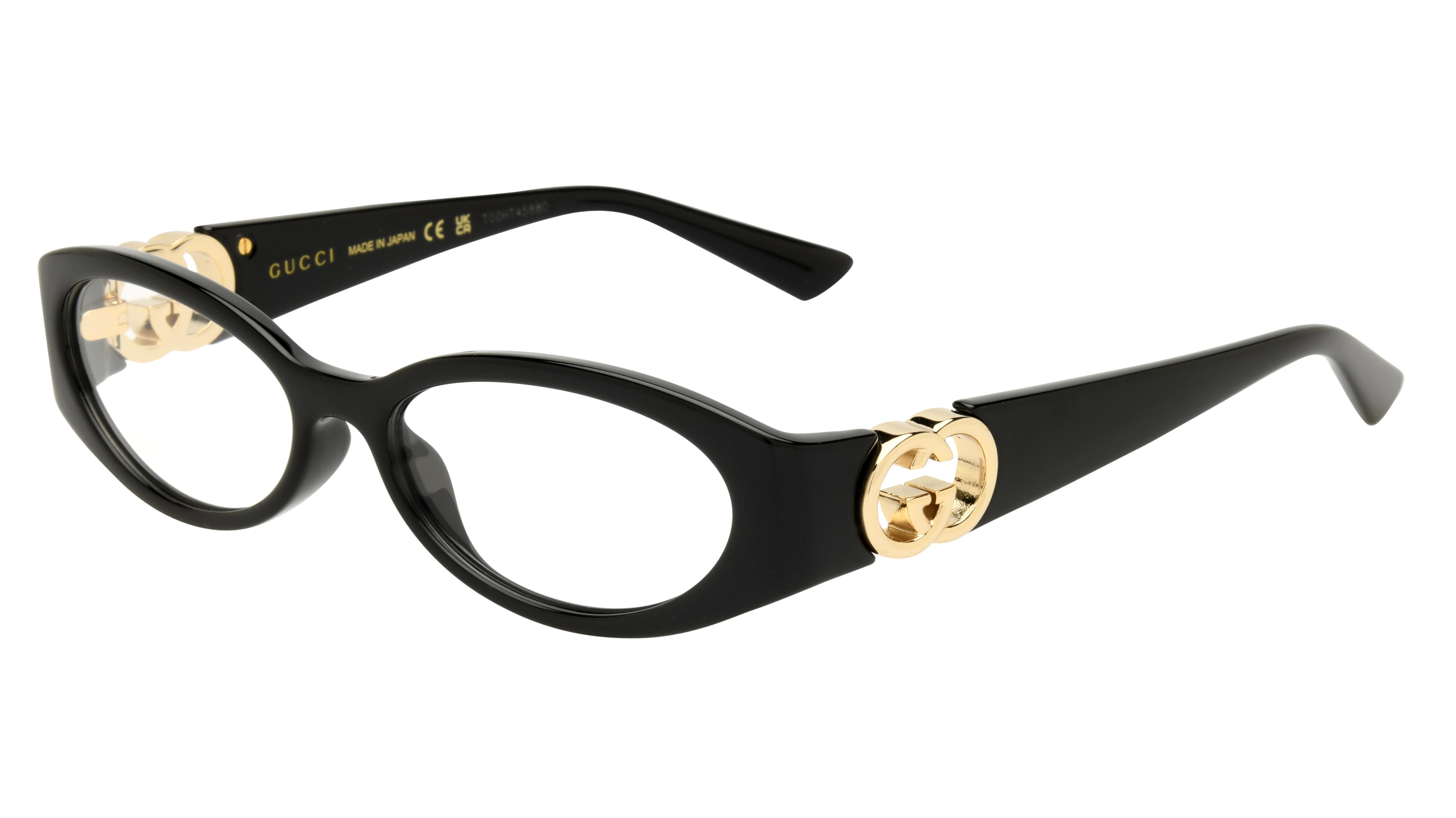 Lunettes de vue Gucci Femme Noir Ovale Gg1693O Trois-Quart
