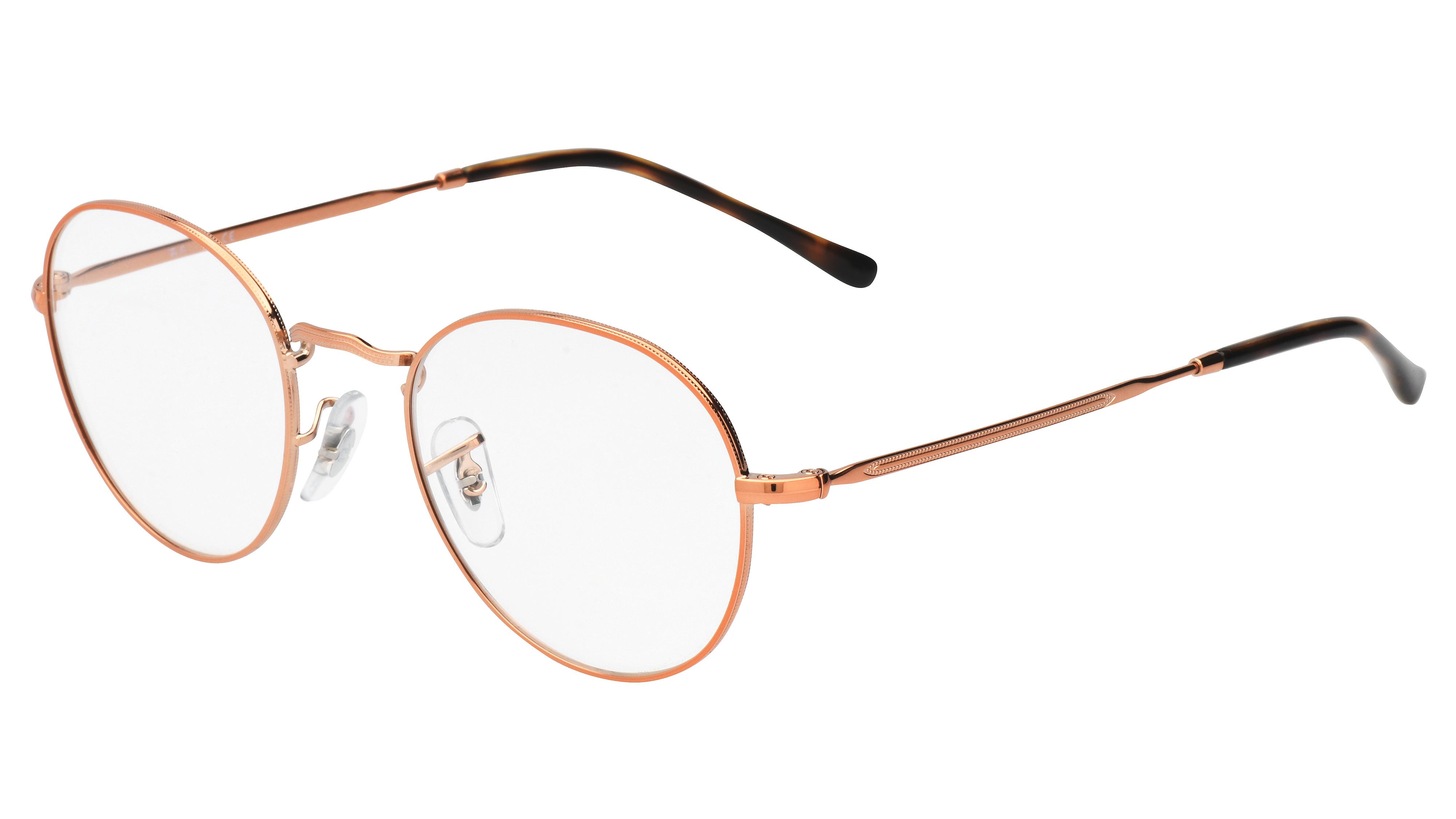 Lunettes de vue Ray-Ban Mixte Marron Ronde Rx3582V Trois-Quart
