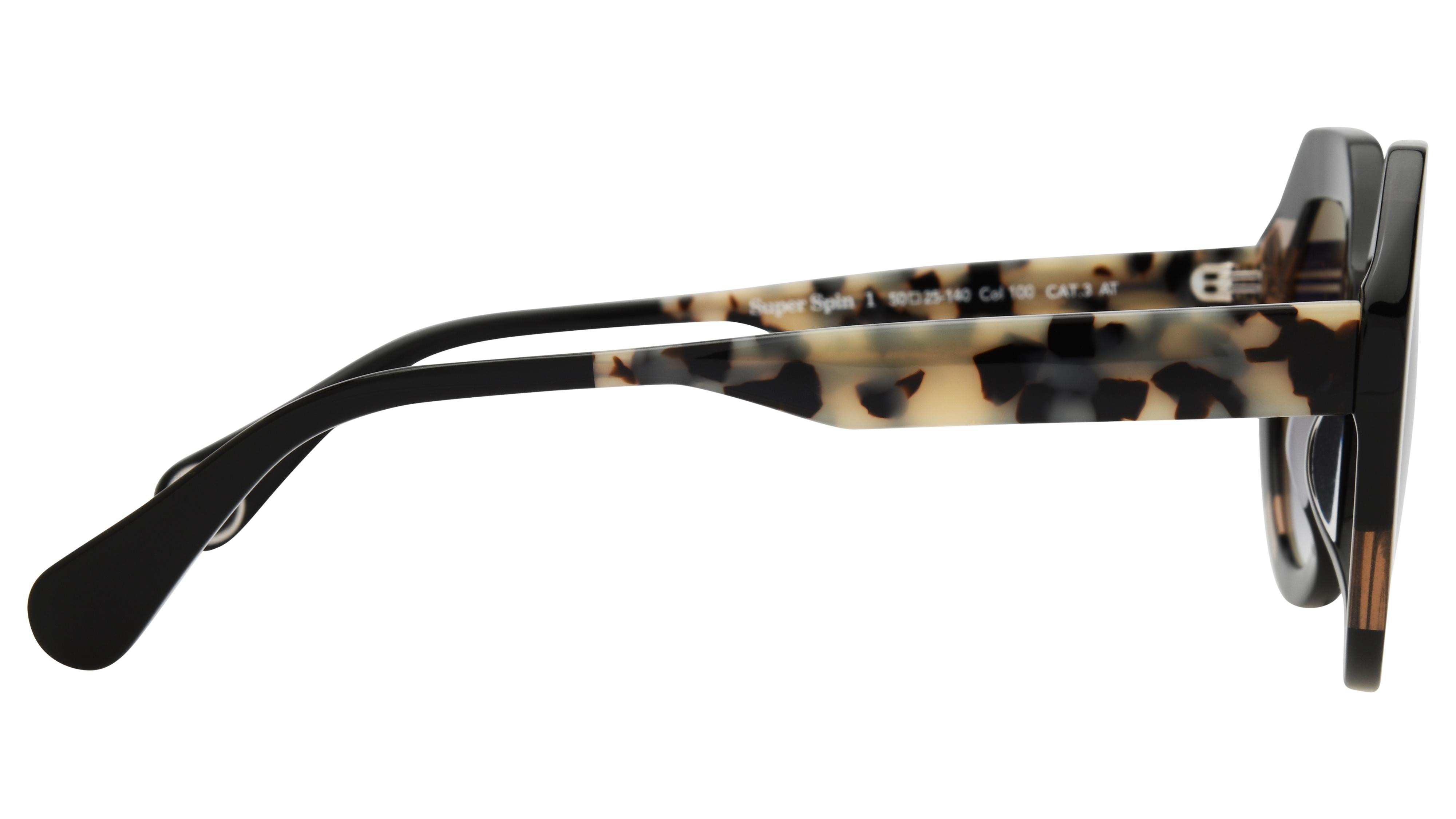Lunettes de soleil WOOW Femme Noir Papillon Superspin Droite