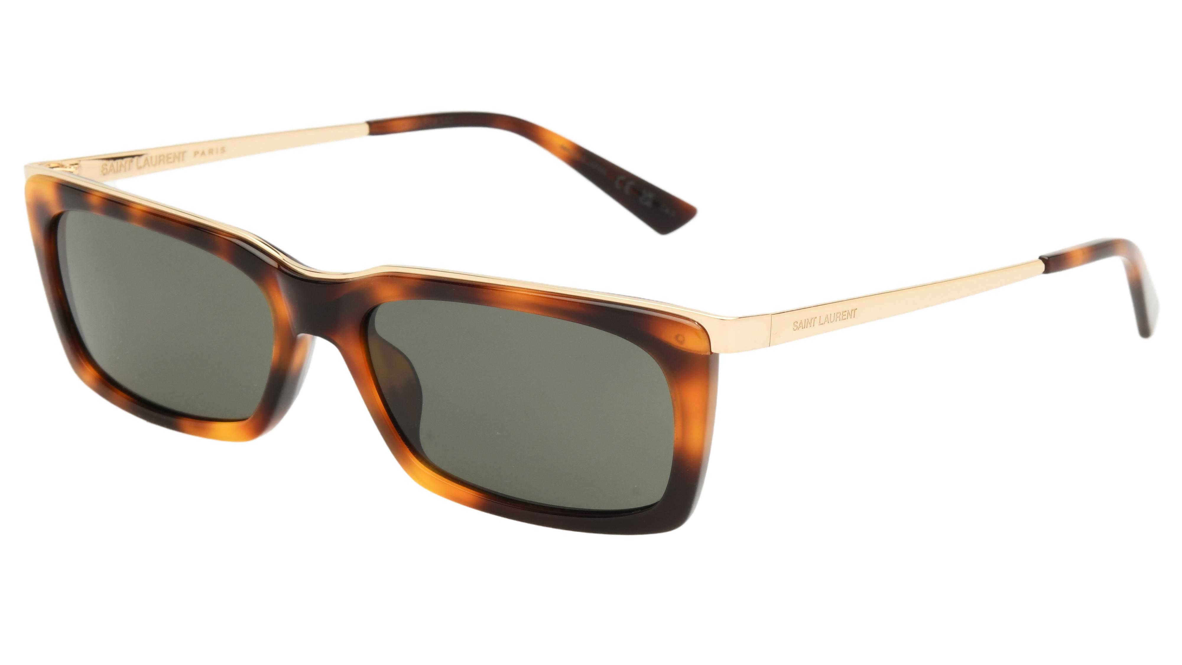 Lunettes de soleil Saint Laurent Mixte Marron Rectangle Sl766 Trois-Quart
