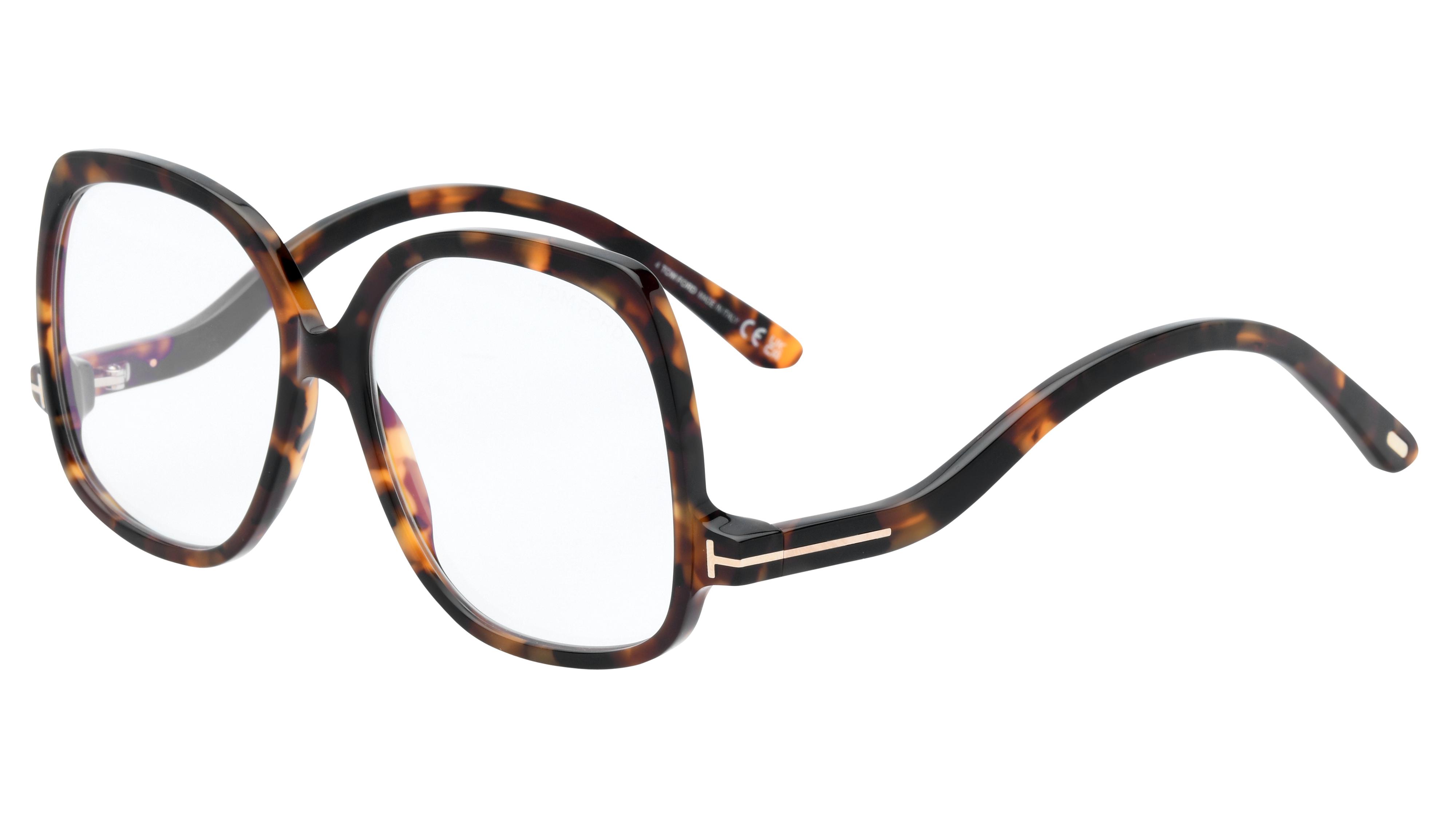 Lunettes de vue Tom Ford Femme Écaille Carré Ft5968-B Trois-Quart