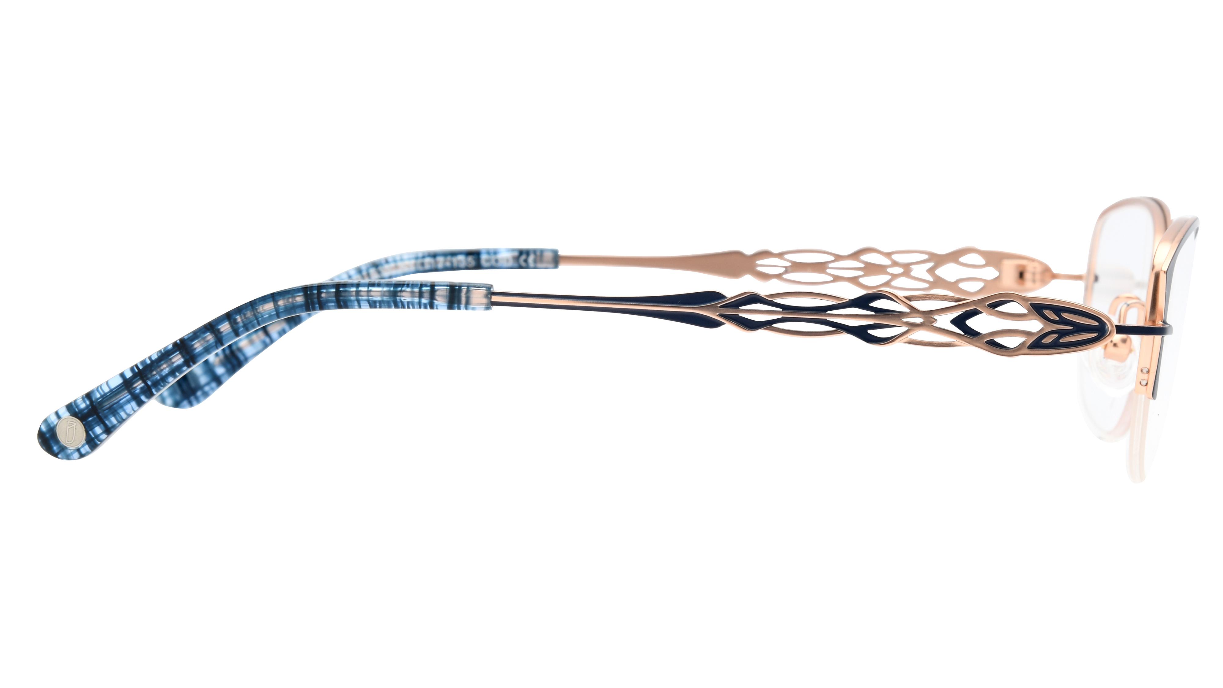 Lunettes de vue Baïa Femme Bleu Rectangle Baa2401 Droite