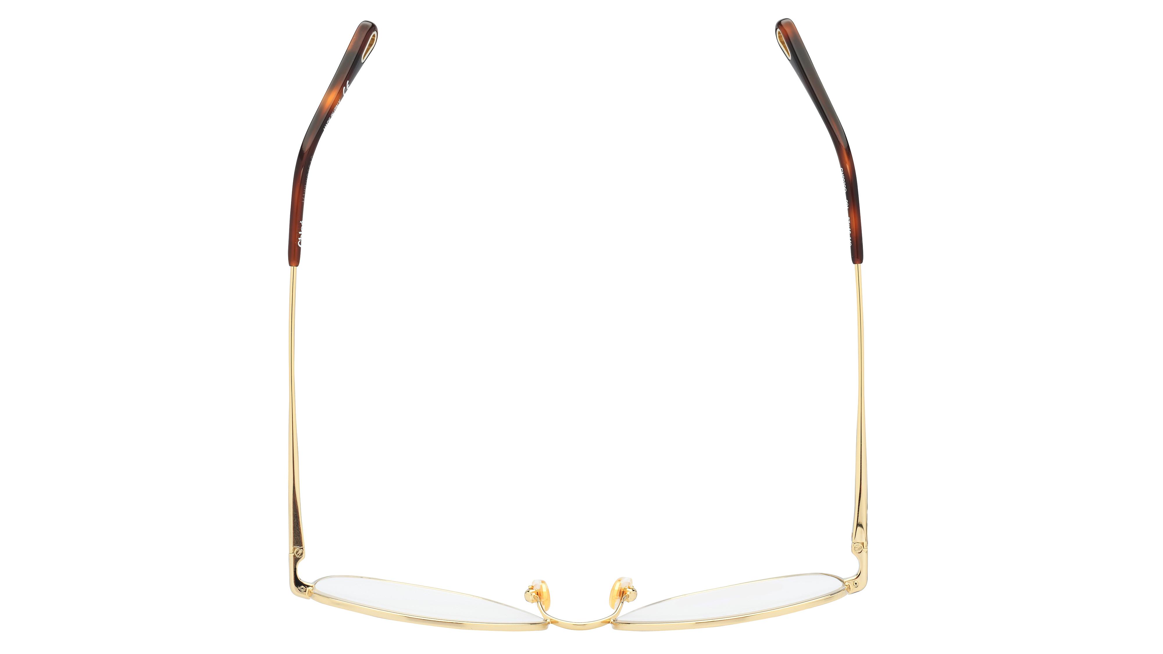 Lunettes de vue Chloé Femme Or Carré Ch0020O Dessus