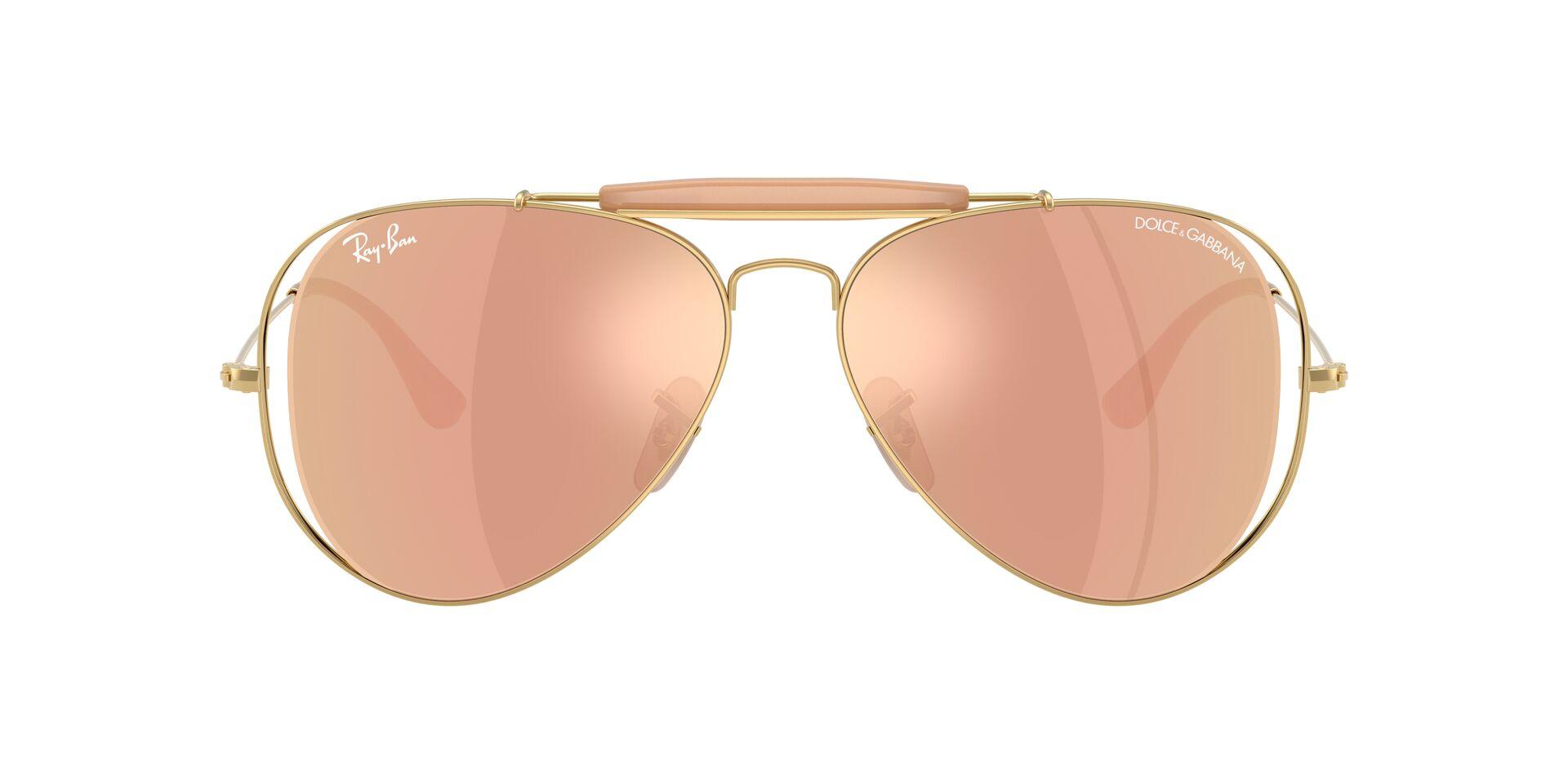 Lunettes de soleil Ray-Ban Mixte Or Aviateur Rb3029M Face