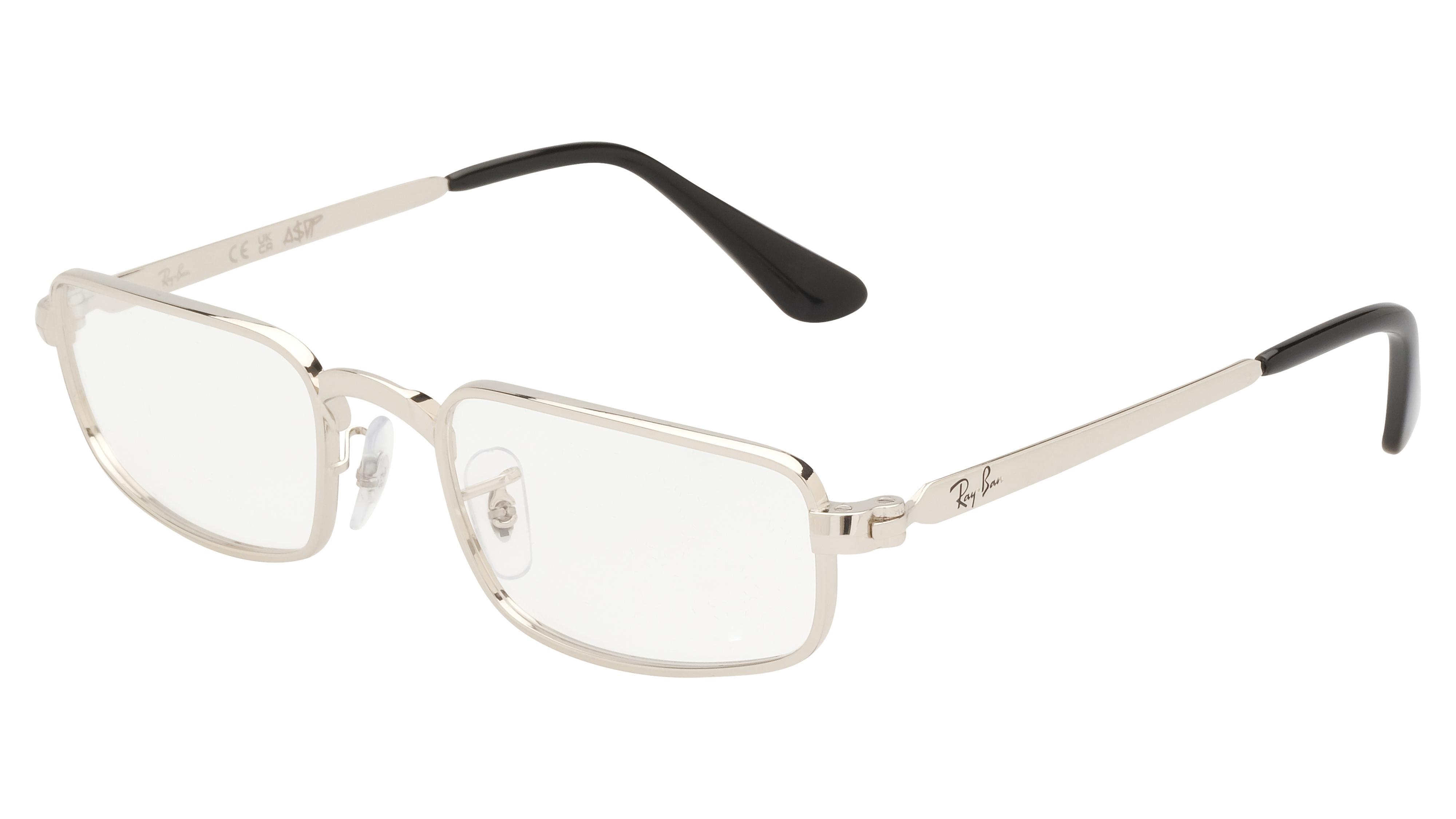 Lunettes de vue Ray-Ban Mixte Argent Rectangle Rx3927V Trois-Quart