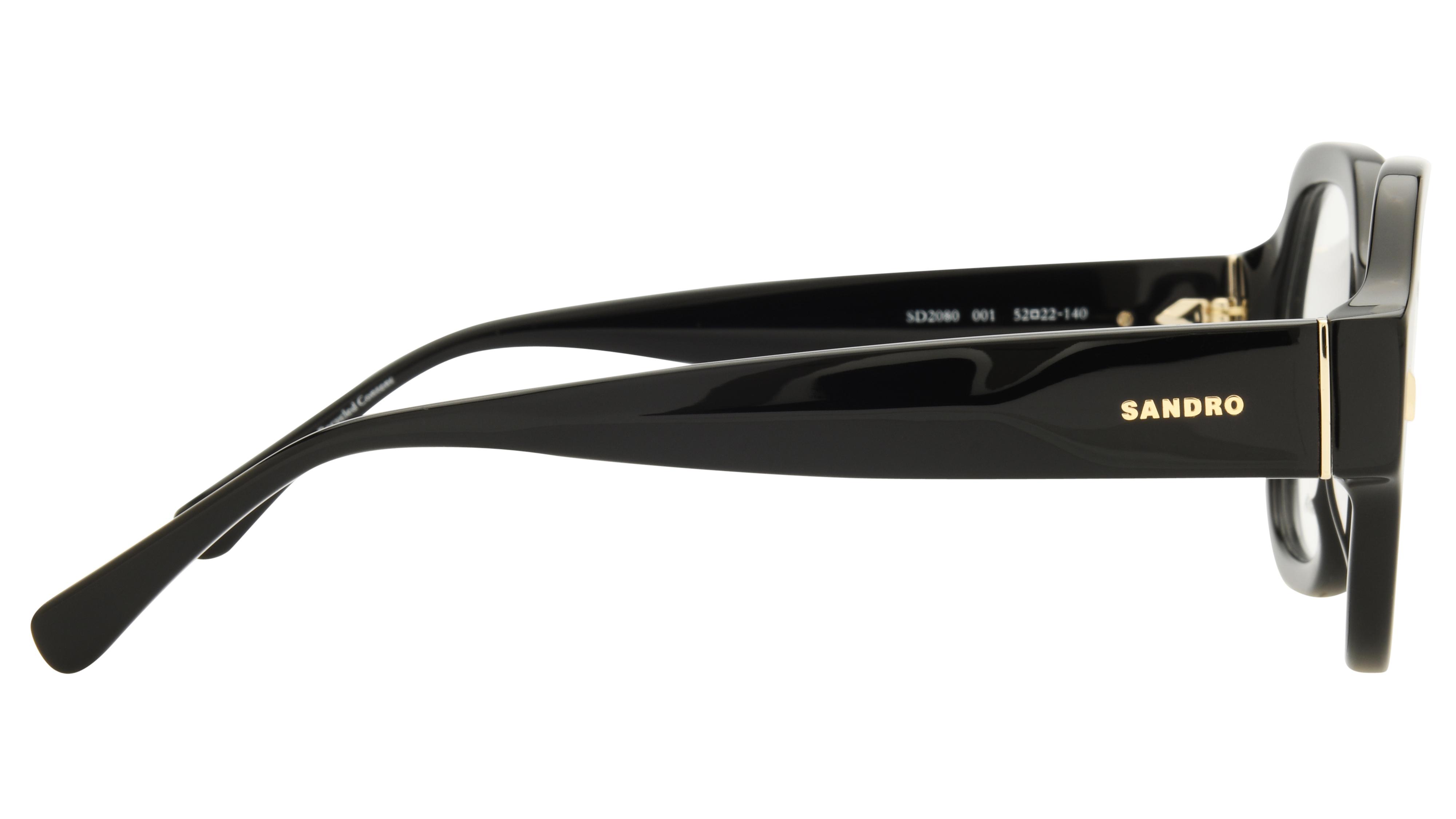 Lunettes de vue Sandro Femme Noir Rectangle SD2080 Droite