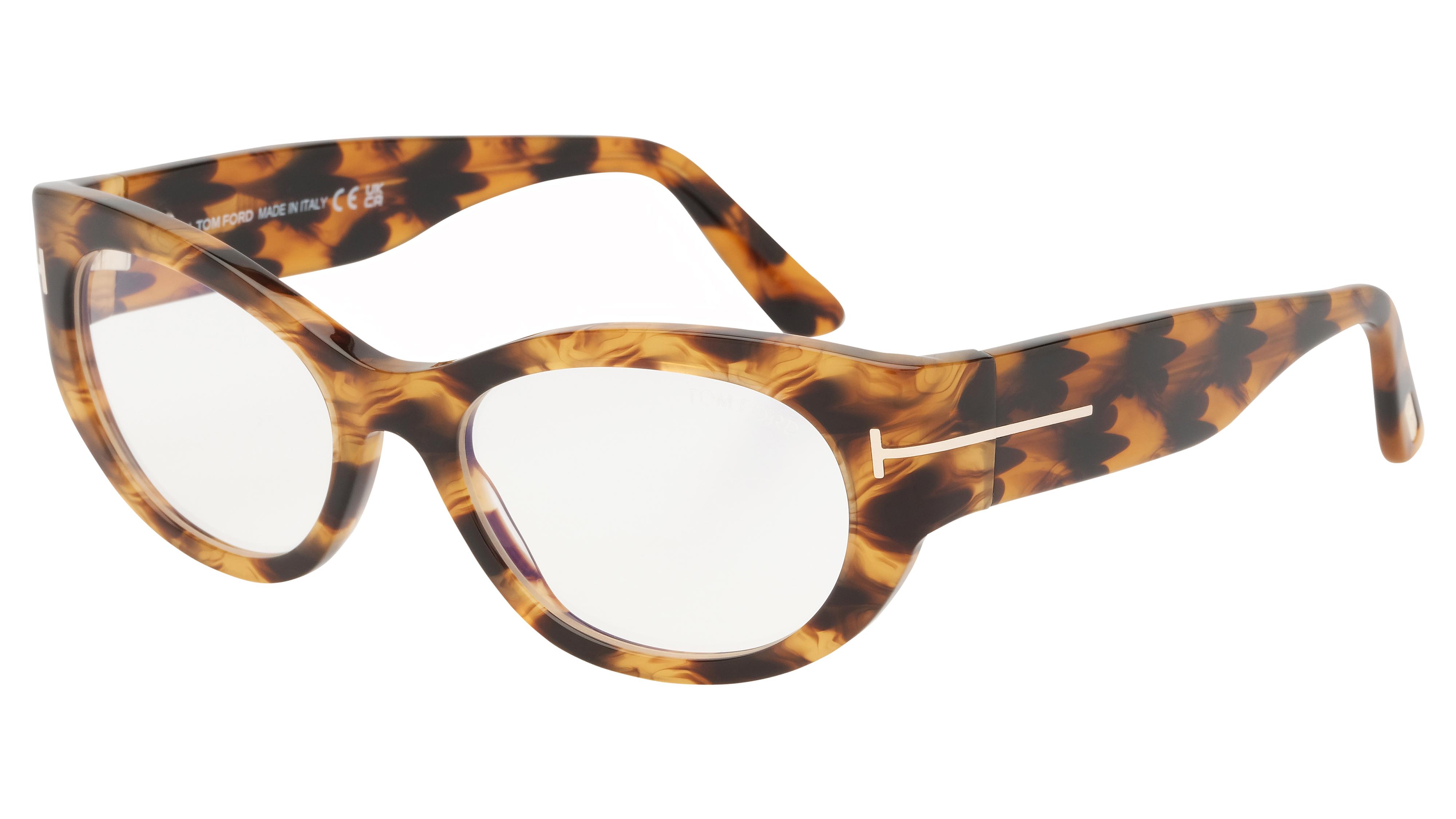 Lunettes de vue Tom Ford Femme Écaille Ovale Ft6133-B Trois-Quart