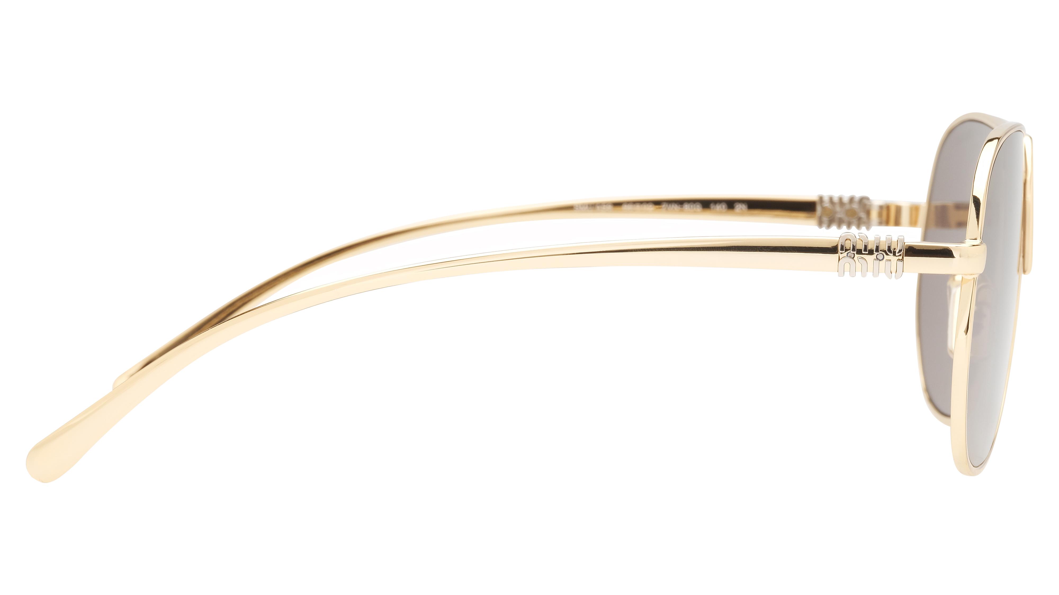 Lunettes de soleil Miu Miu Femme Or Aviateur MU Droite