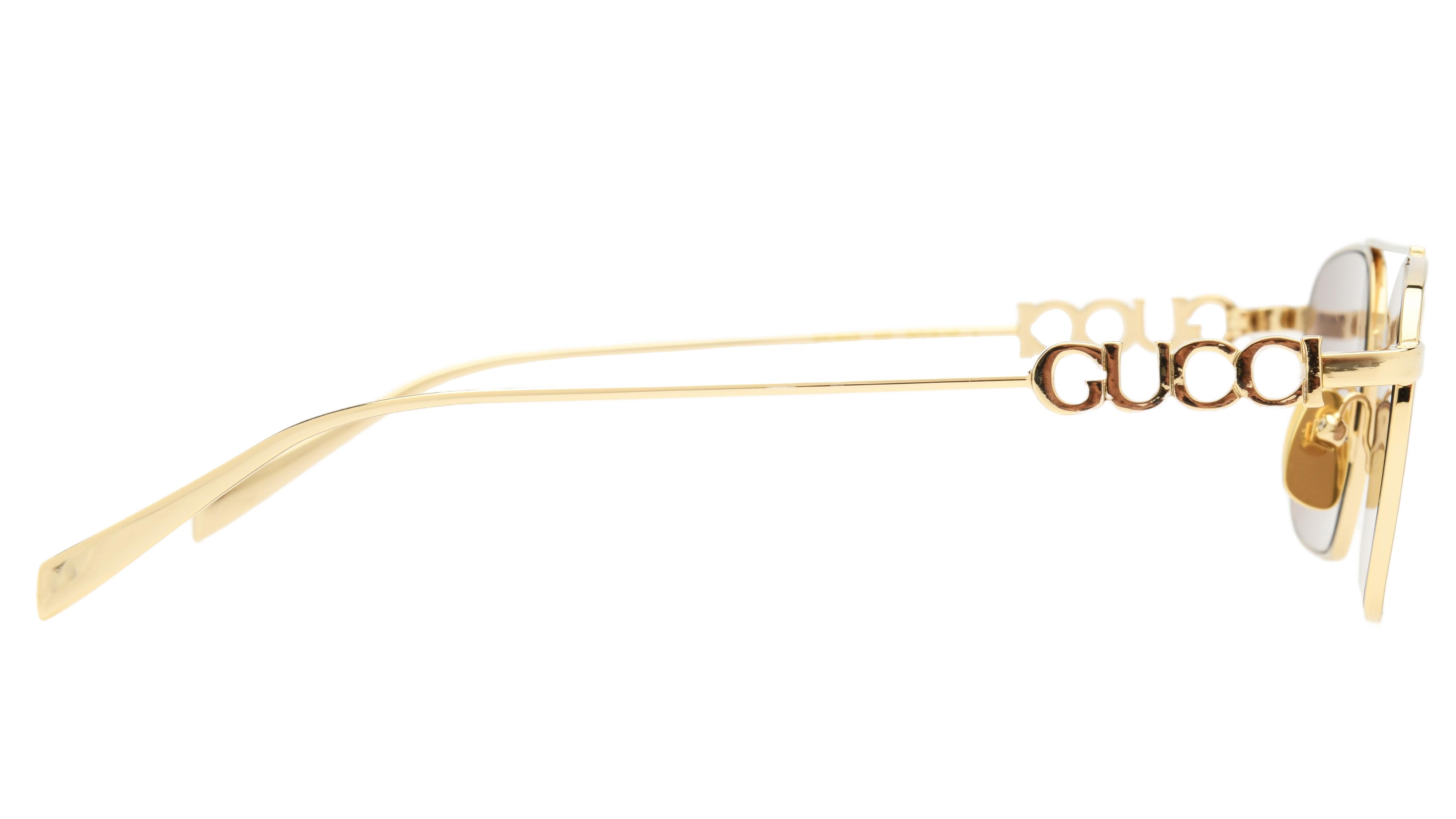 Lunettes de soleil Gucci Femme Or Rectangle GG1804S Droite